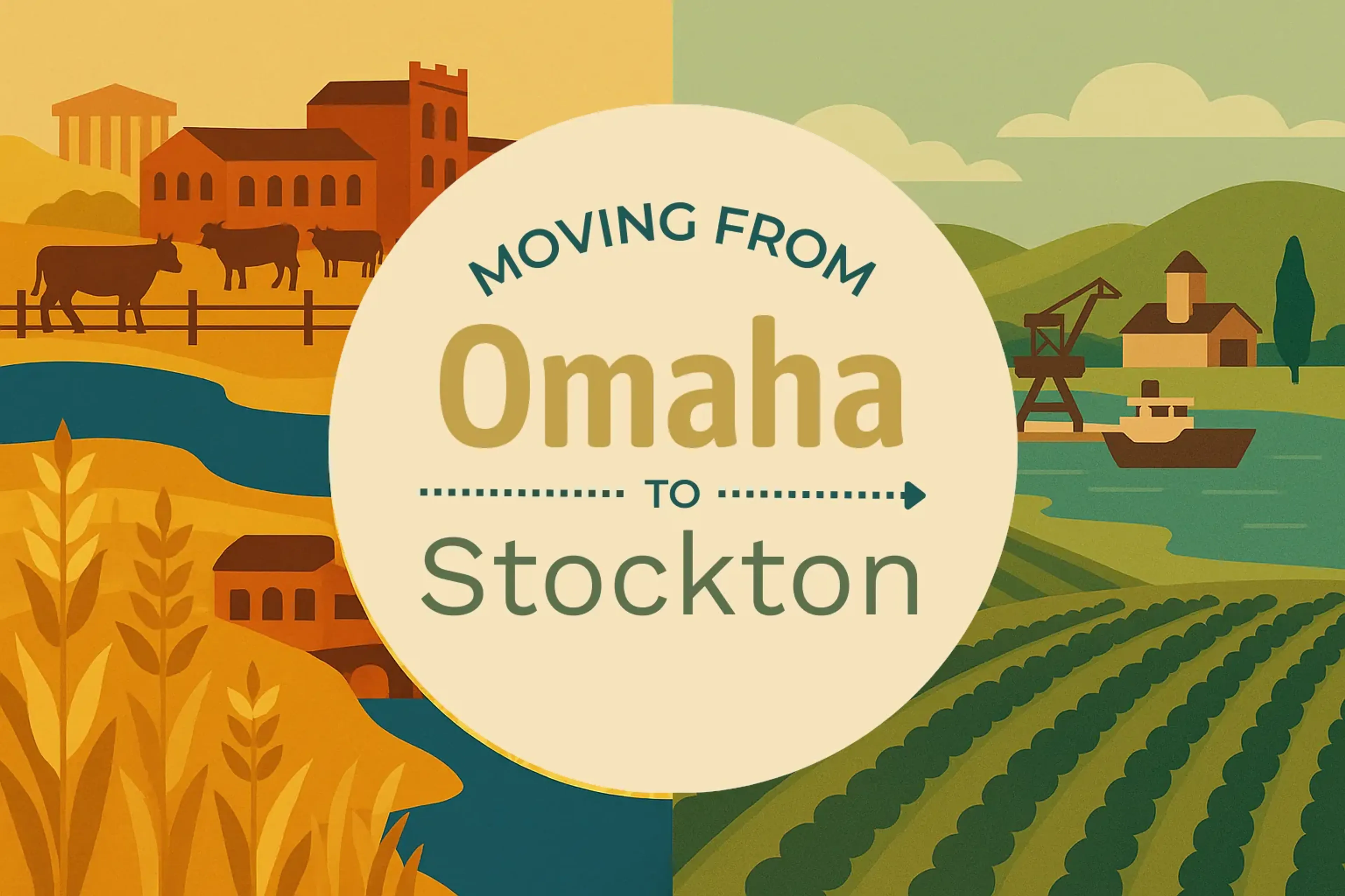 Side-by-side comparison of Omaha to Stockton moving companies