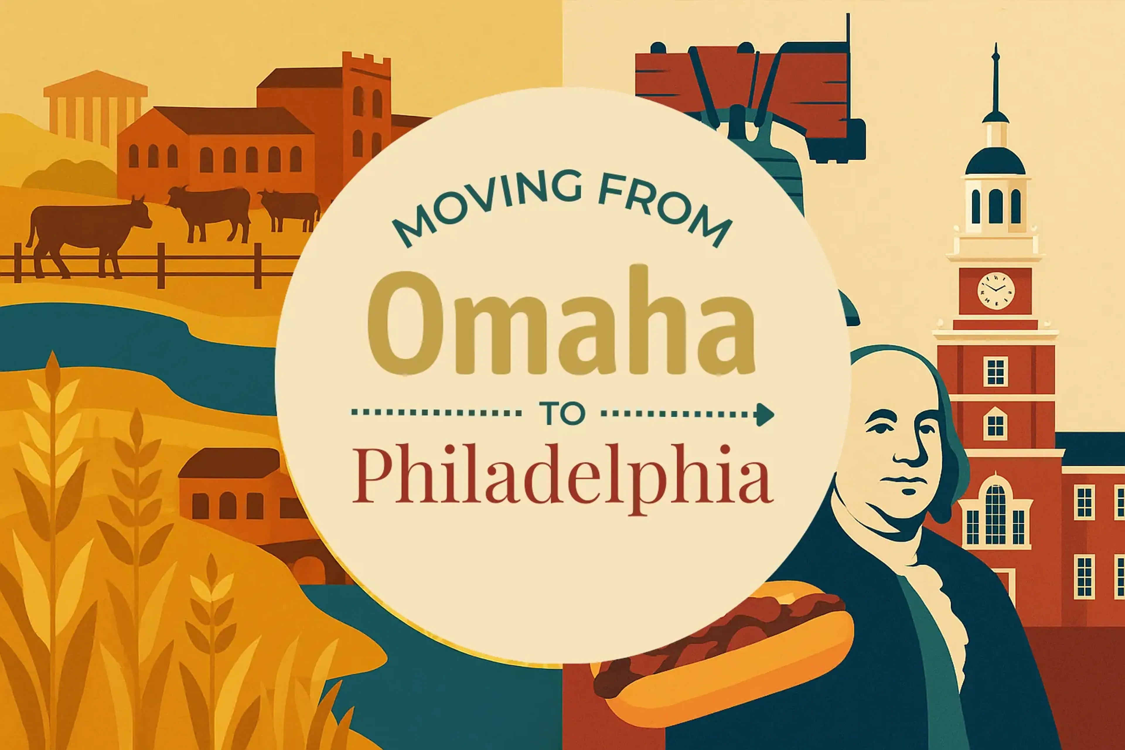 Side-by-side comparison of Omaha to Philadelphia moving companies