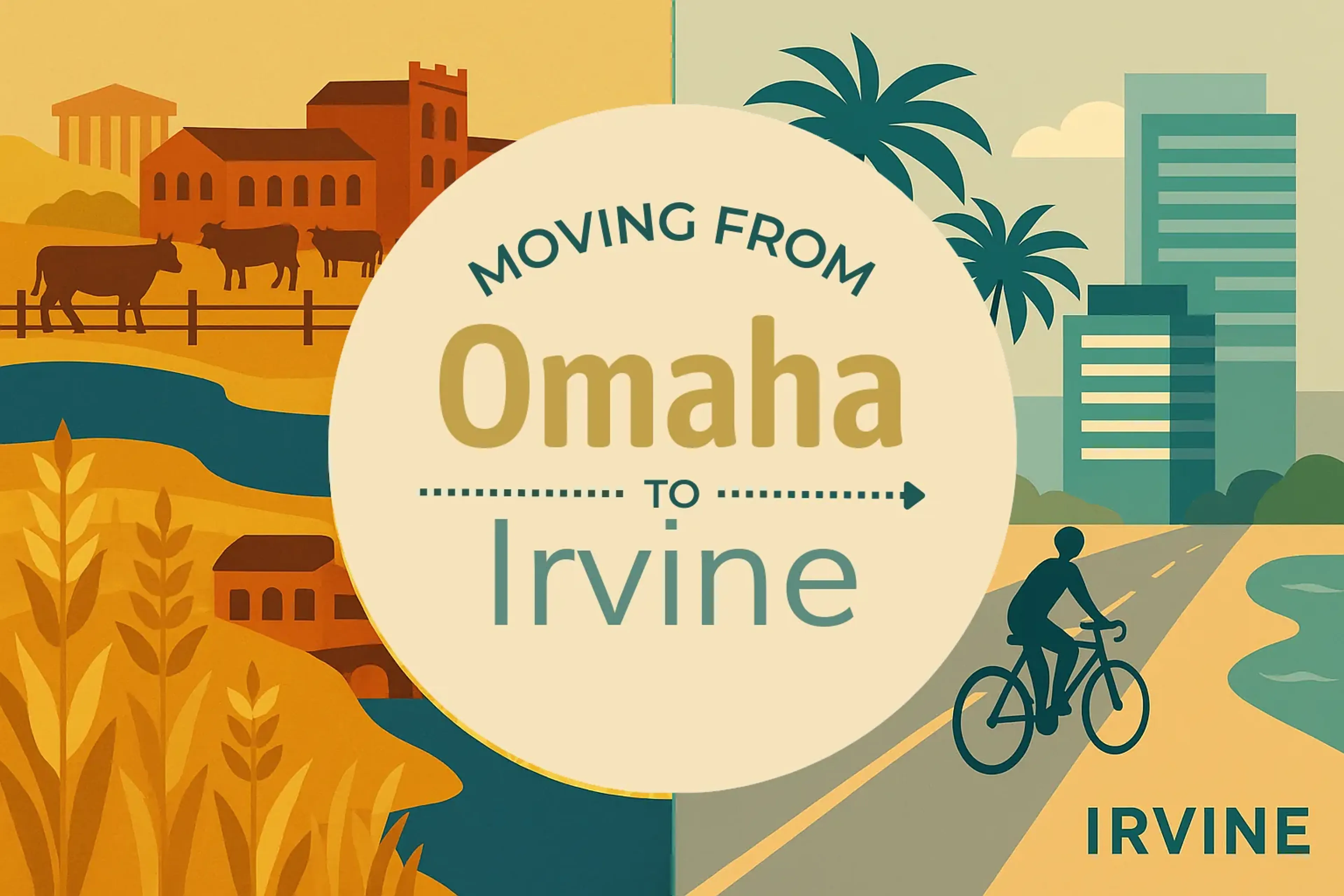 Side-by-side comparison of Omaha to Irvine moving companies