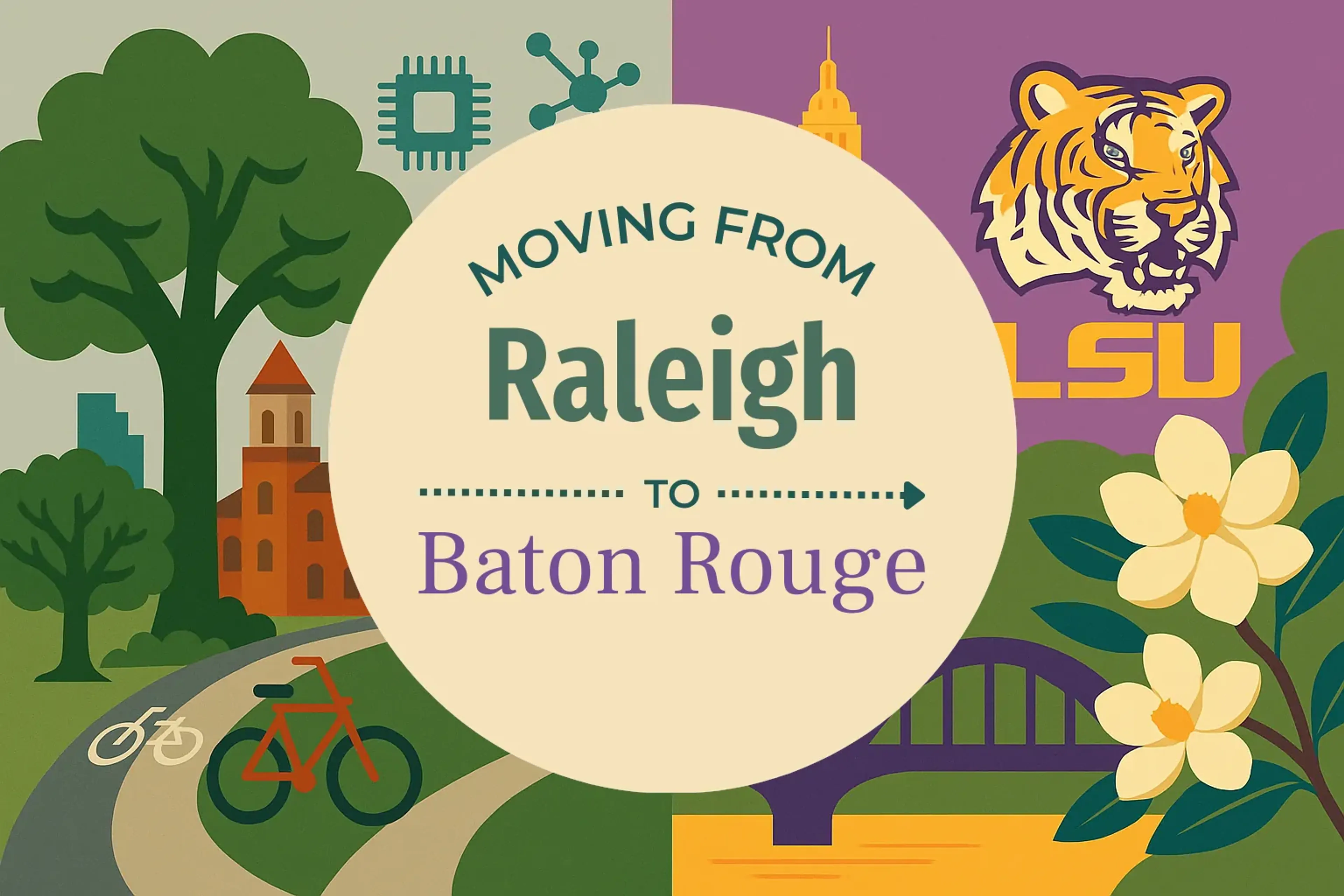 Side-by-side comparison of Raleigh to Baton Rouge moving companies