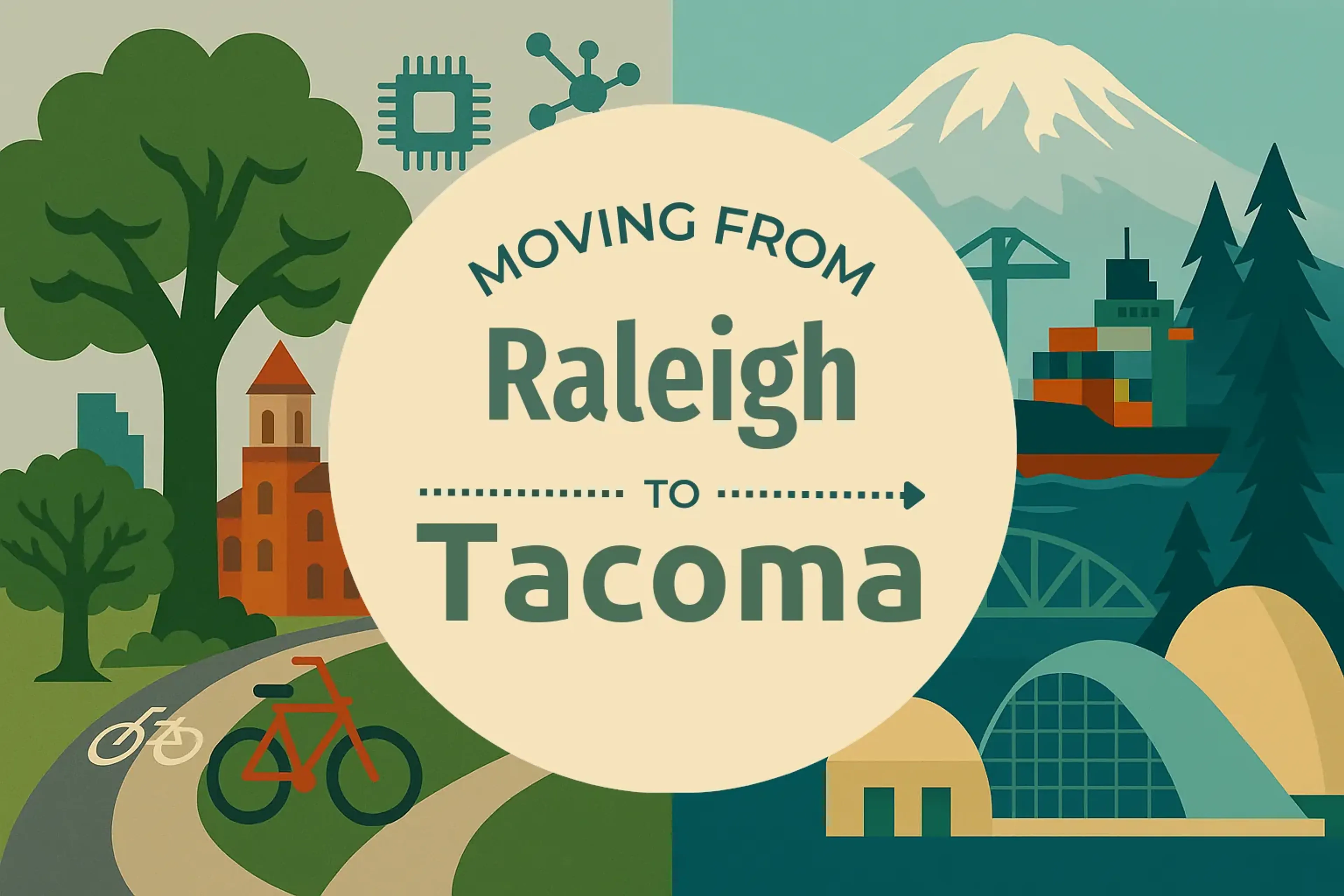 Side-by-side comparison of Raleigh to Tacoma moving companies