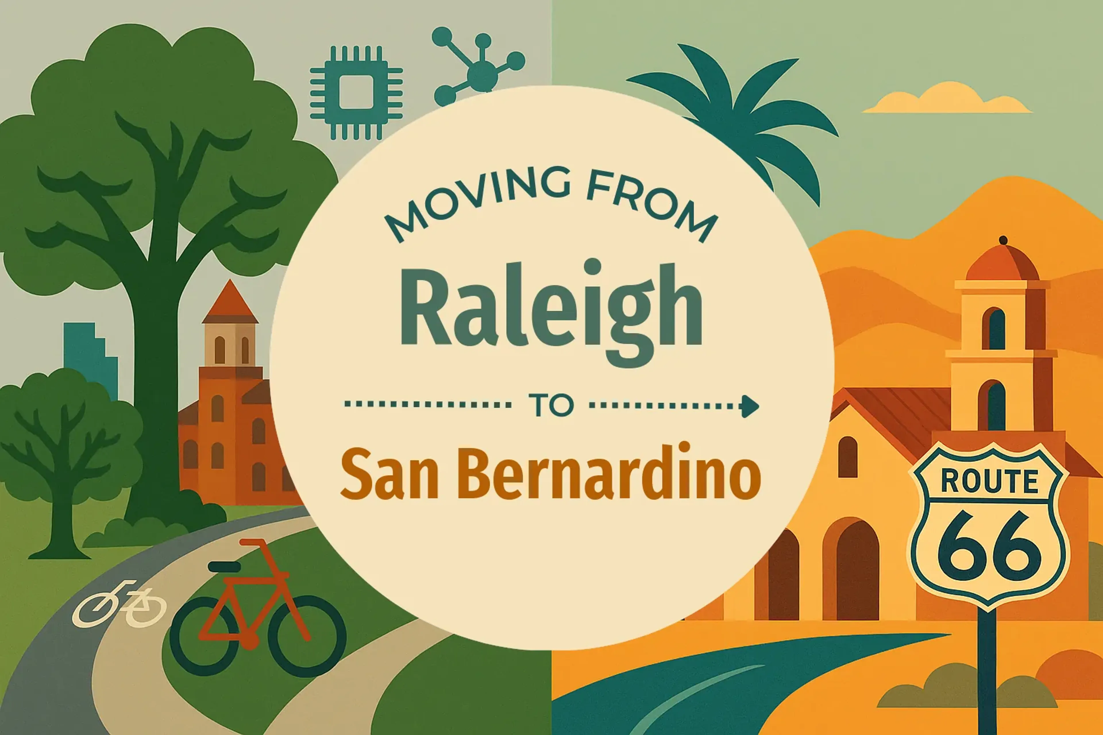 Side-by-side comparison of Raleigh to San Bernardino moving companies