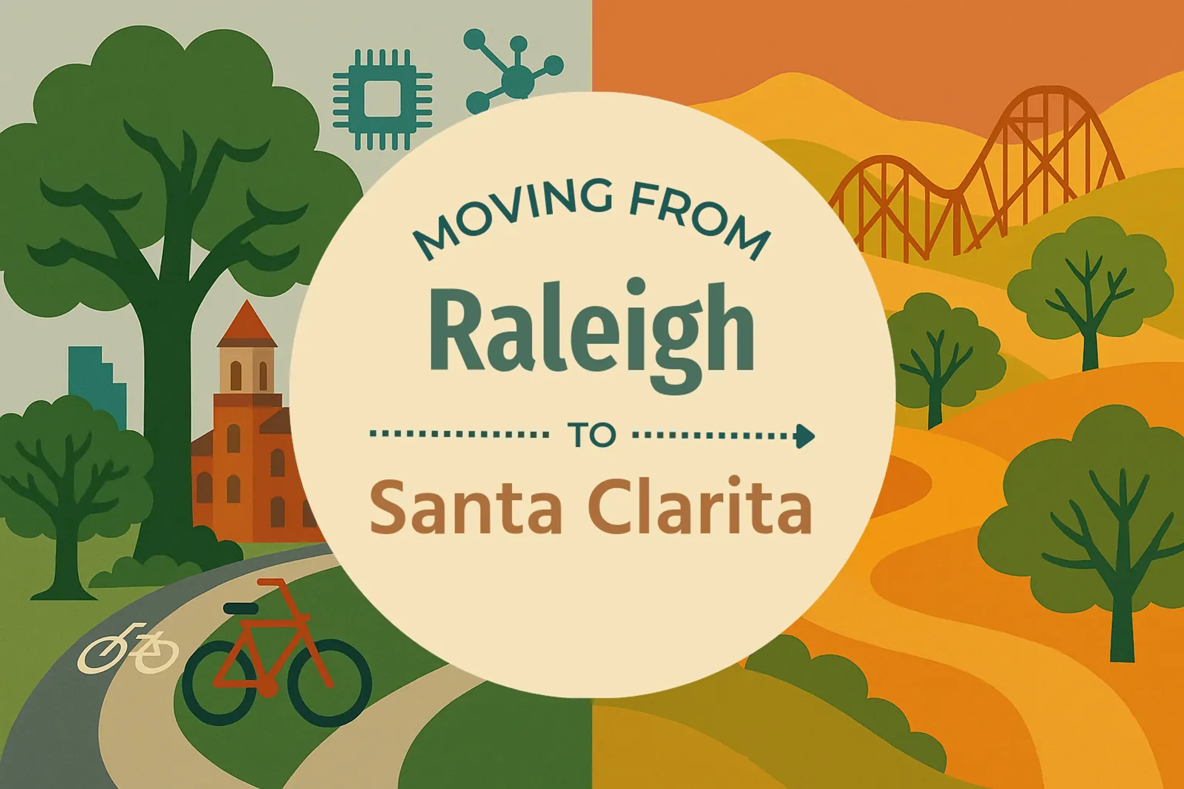 Side-by-side comparison of Raleigh to Santa Clarita moving companies