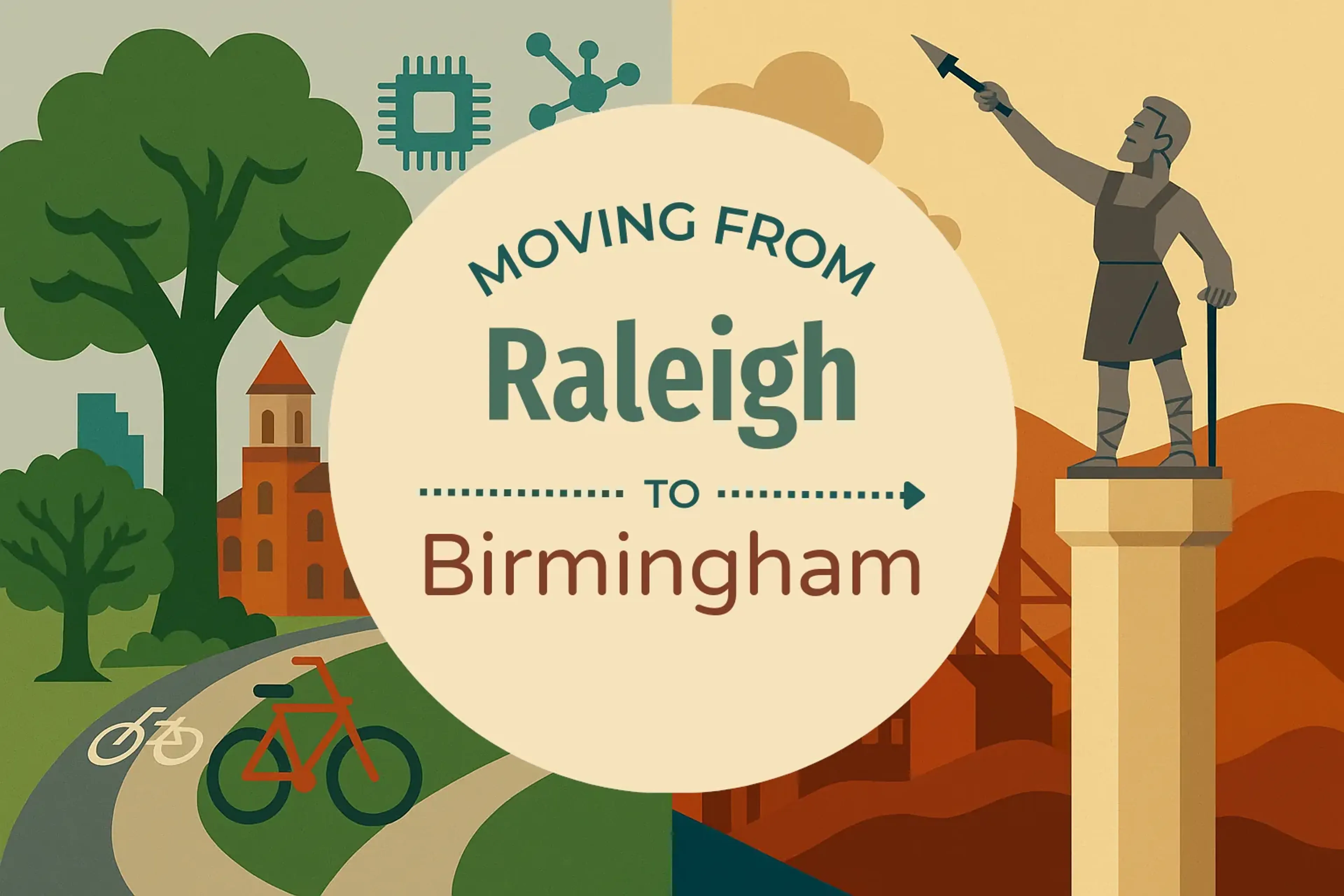 Side-by-side comparison of Raleigh to Birmingham moving companies