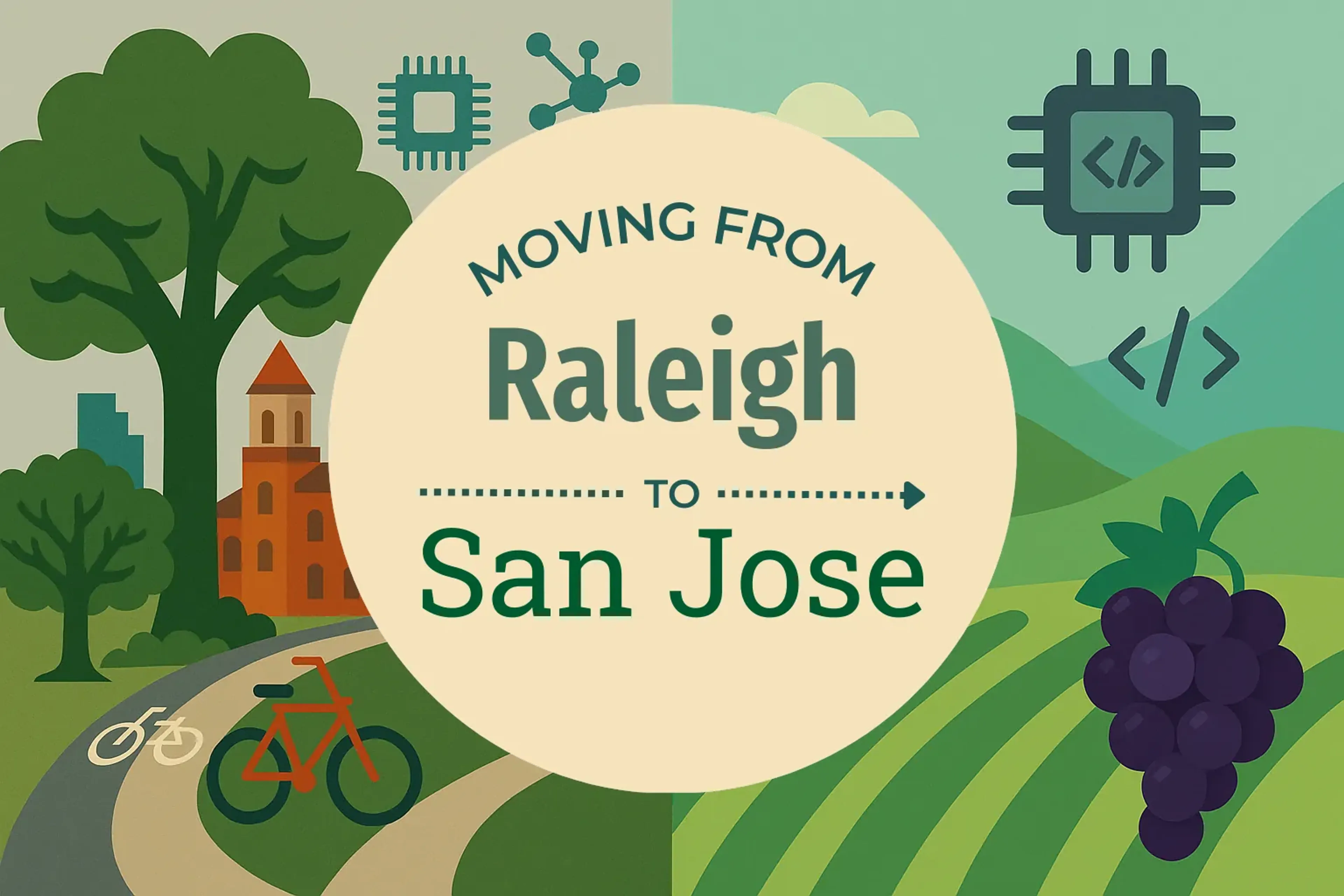 Side-by-side comparison of Raleigh to San Jose moving companies