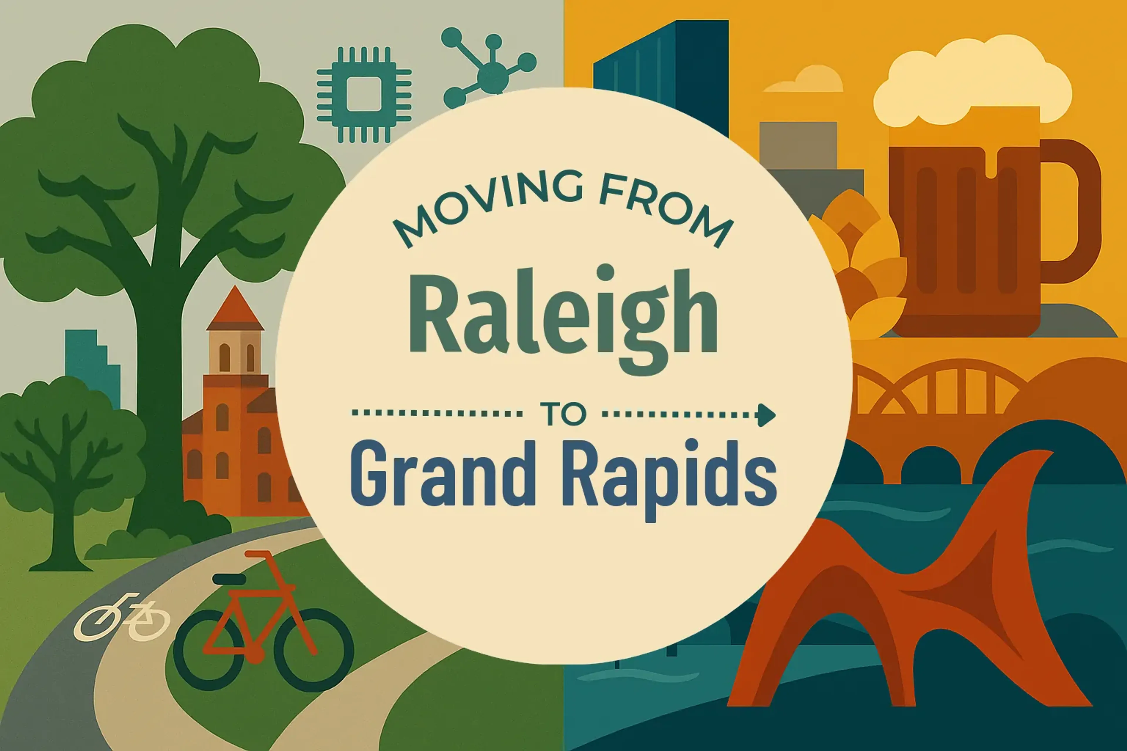 Side-by-side comparison of Raleigh to Grand Rapids moving companies