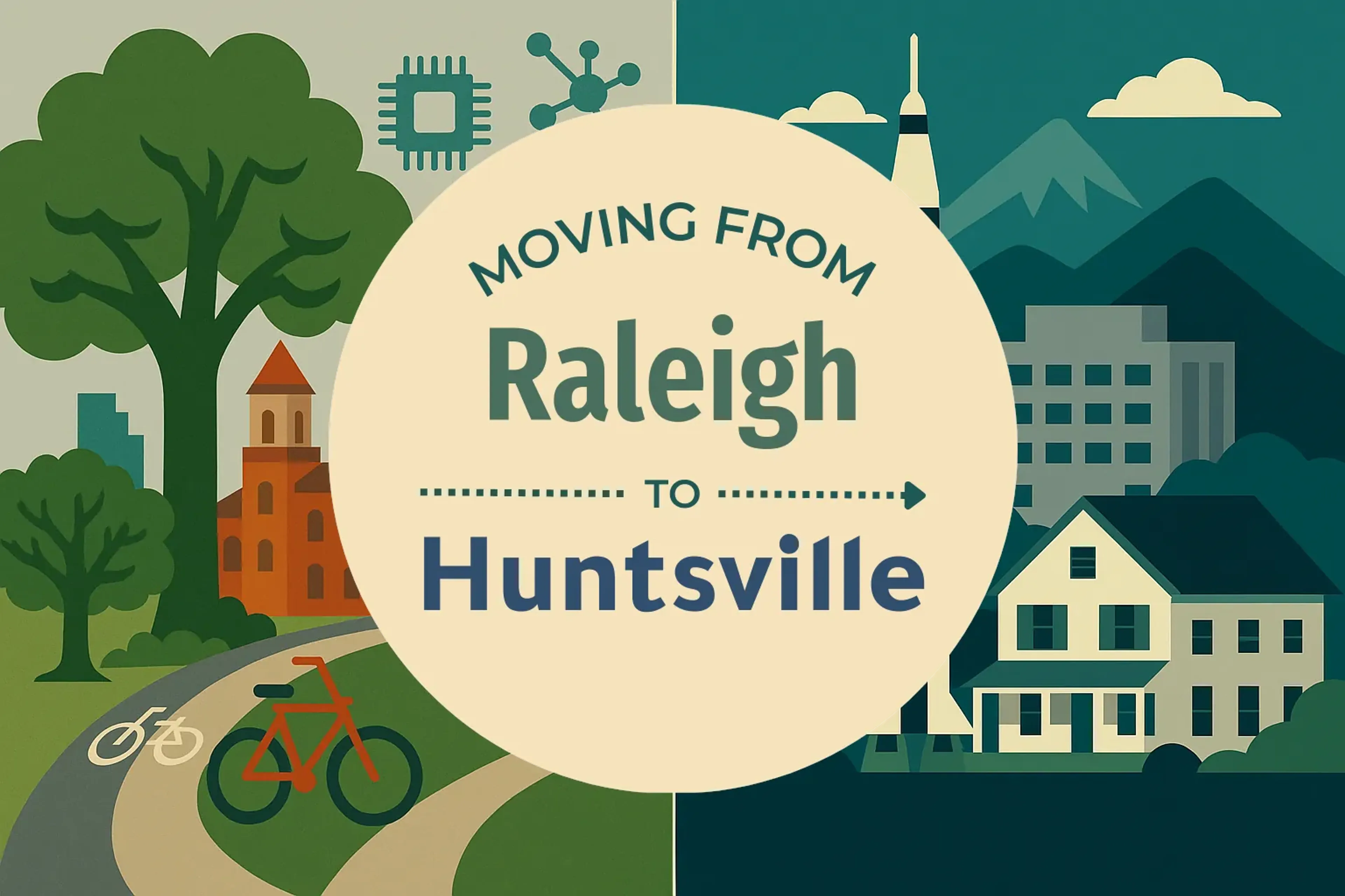 Side-by-side comparison of Raleigh to Huntsville moving companies