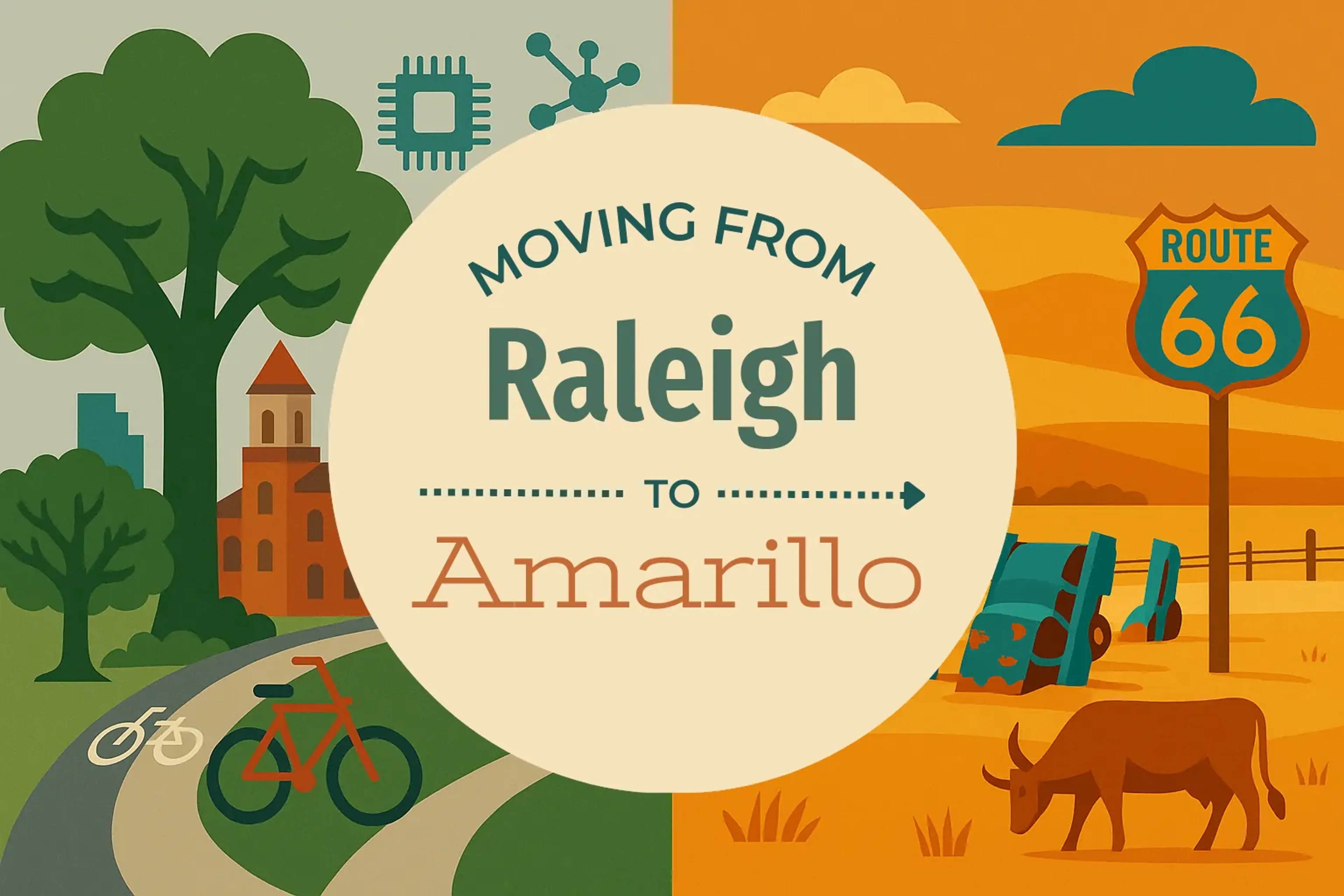 Side-by-side comparison of Raleigh to Amarillo moving companies