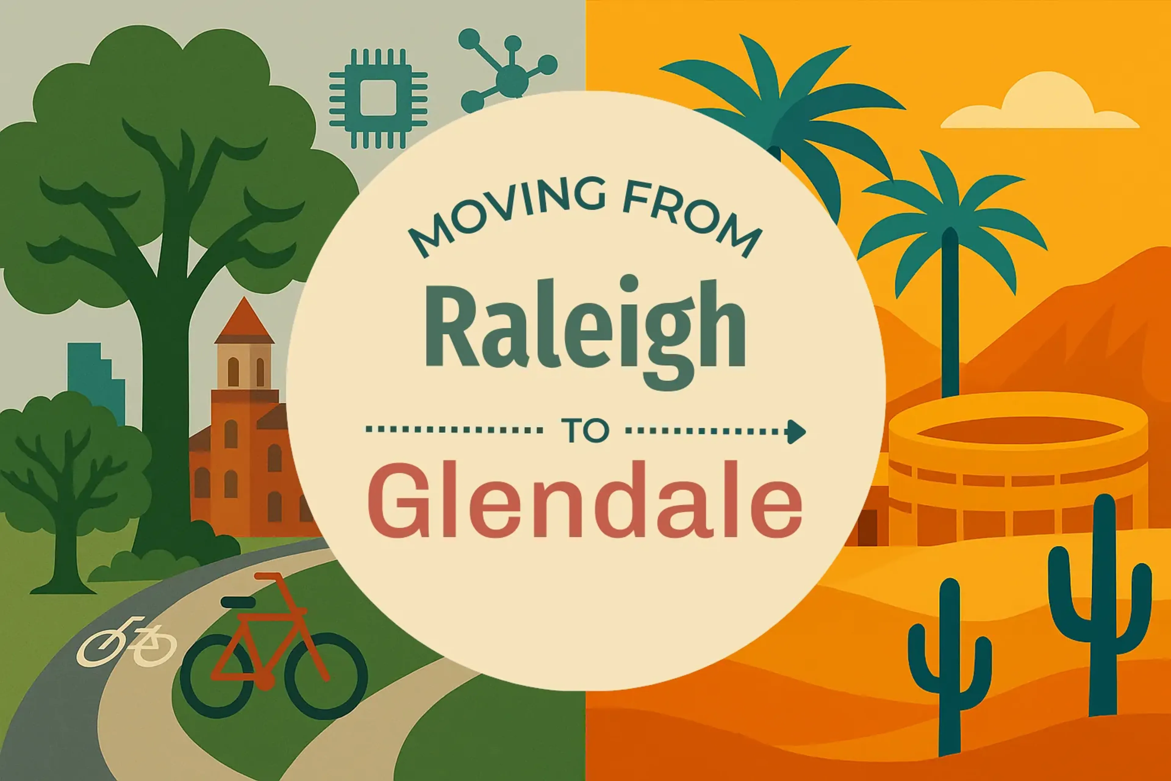 Side-by-side comparison of Raleigh to Glendale moving companies