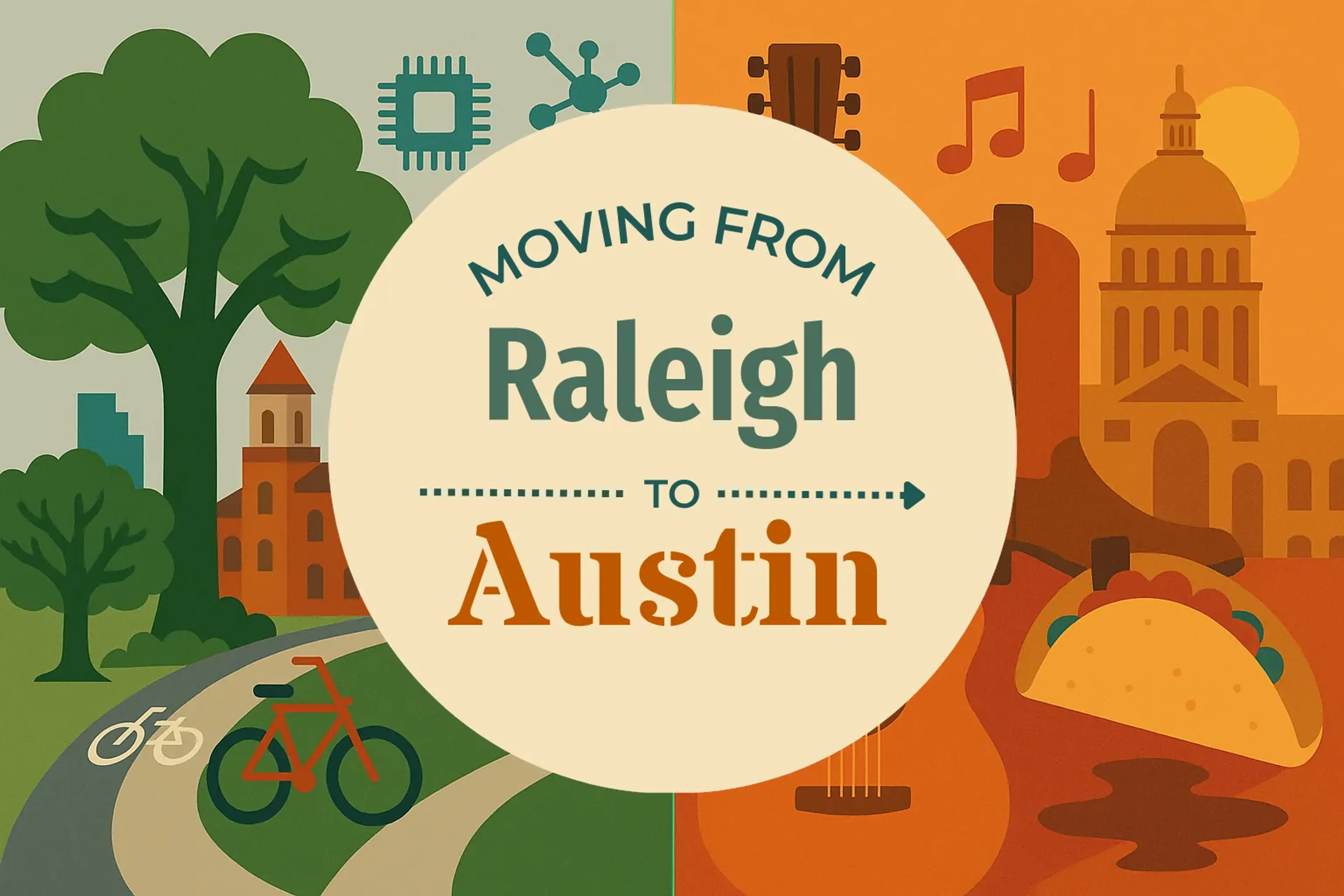 Side-by-side comparison of Raleigh to Austin moving companies