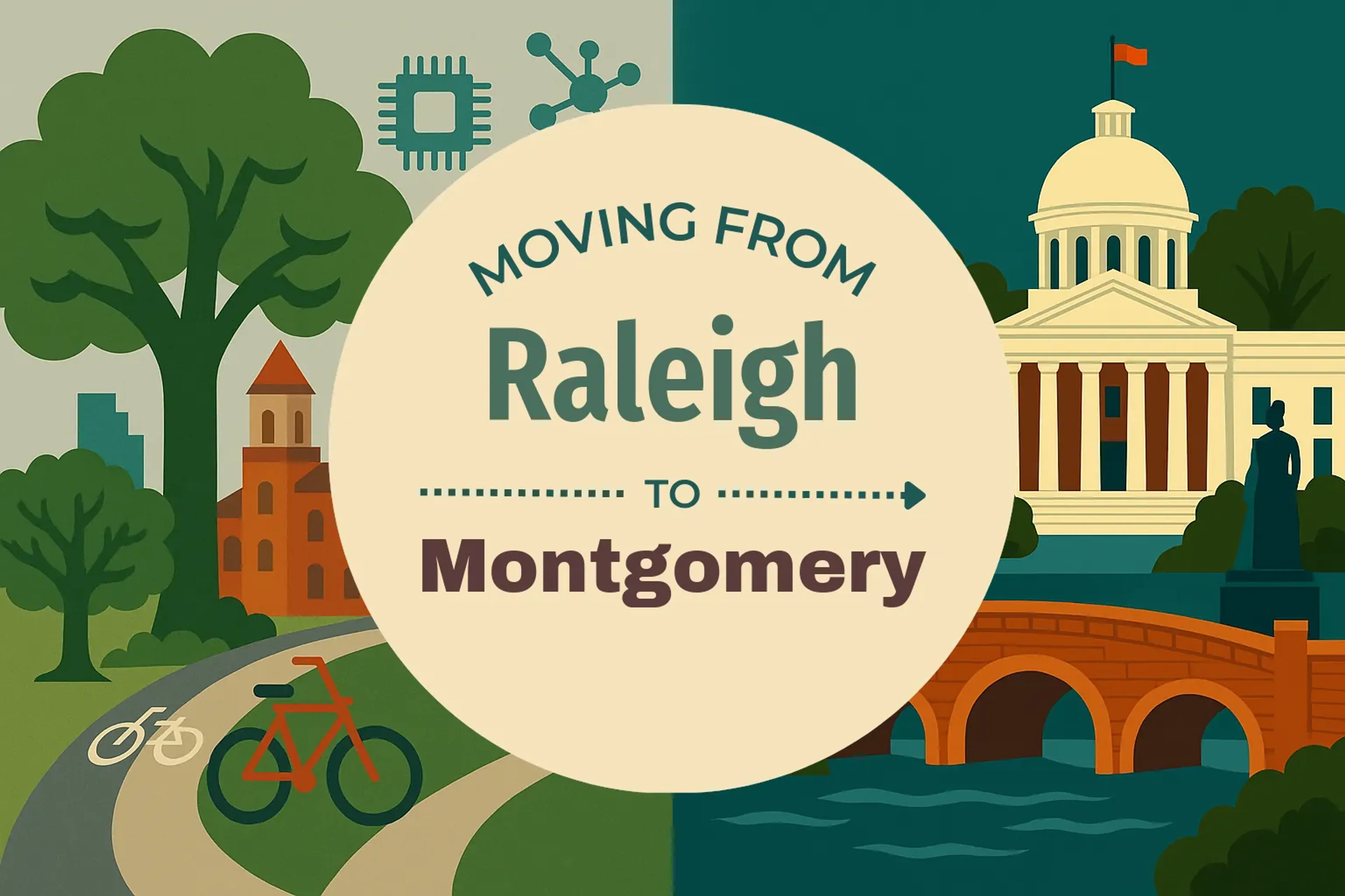 Side-by-side comparison of Raleigh to Montgomery moving companies