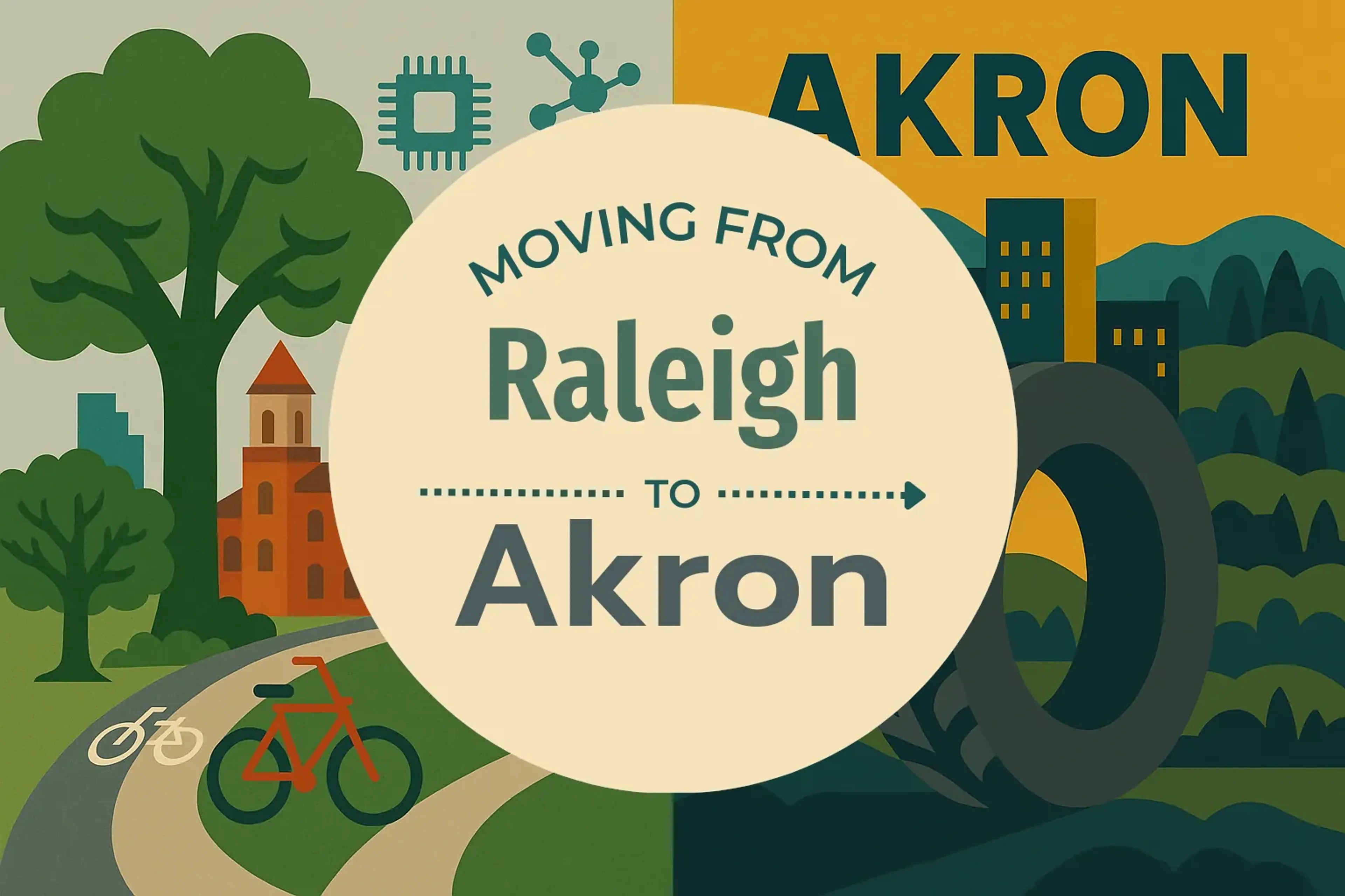 Side-by-side comparison of Raleigh to Akron moving companies