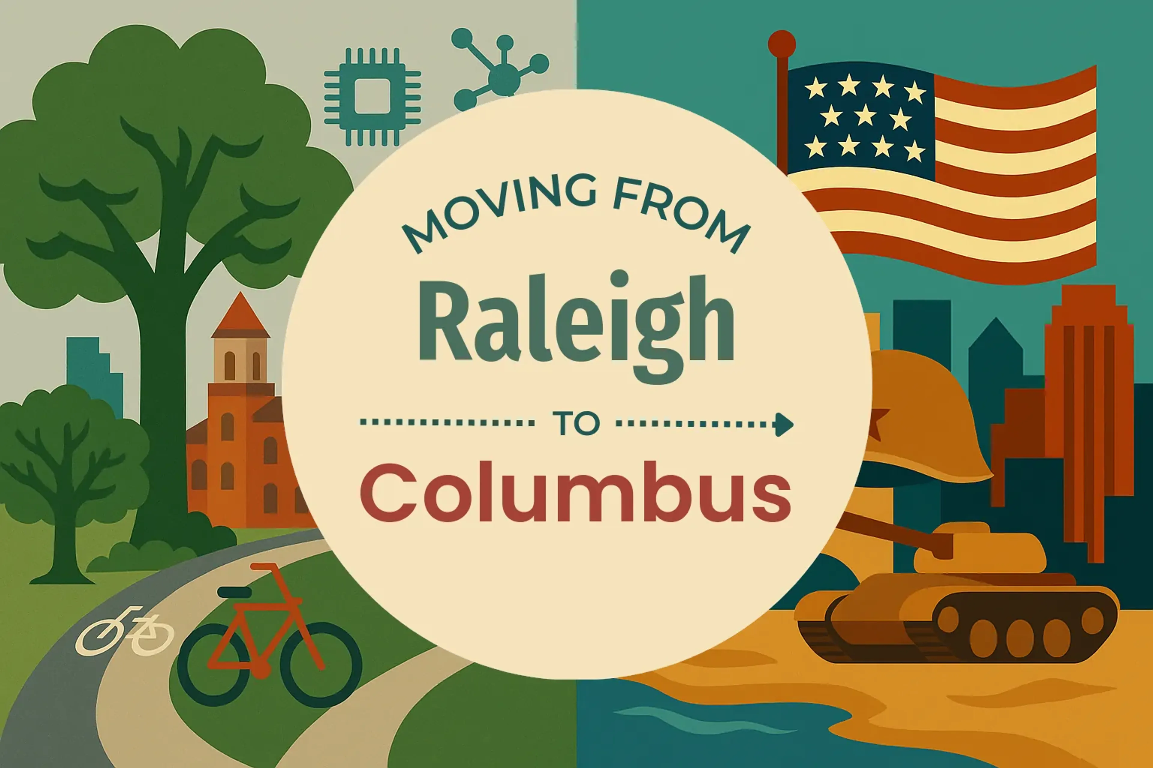 Side-by-side comparison of Raleigh to Columbus moving companies