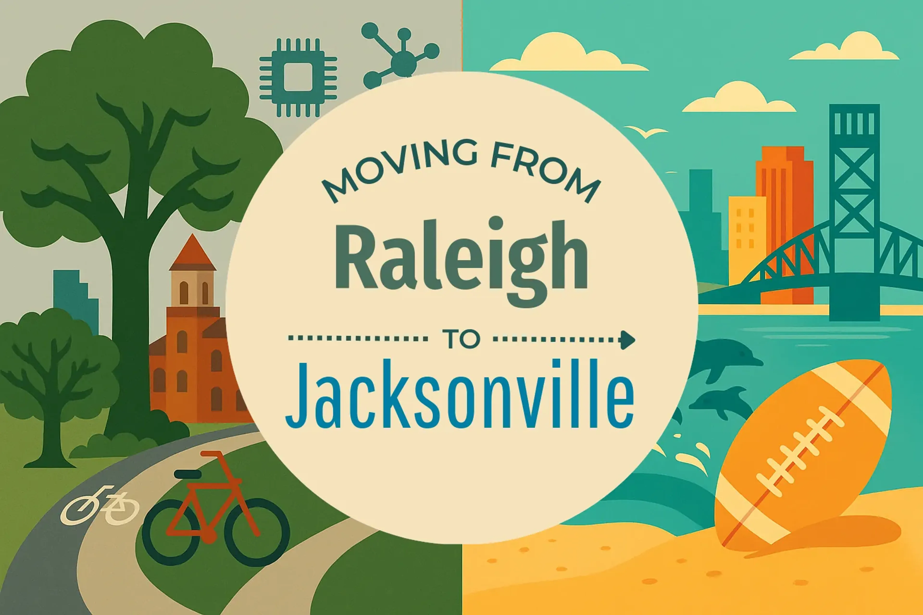 Side-by-side comparison of Raleigh to Jacksonville moving companies