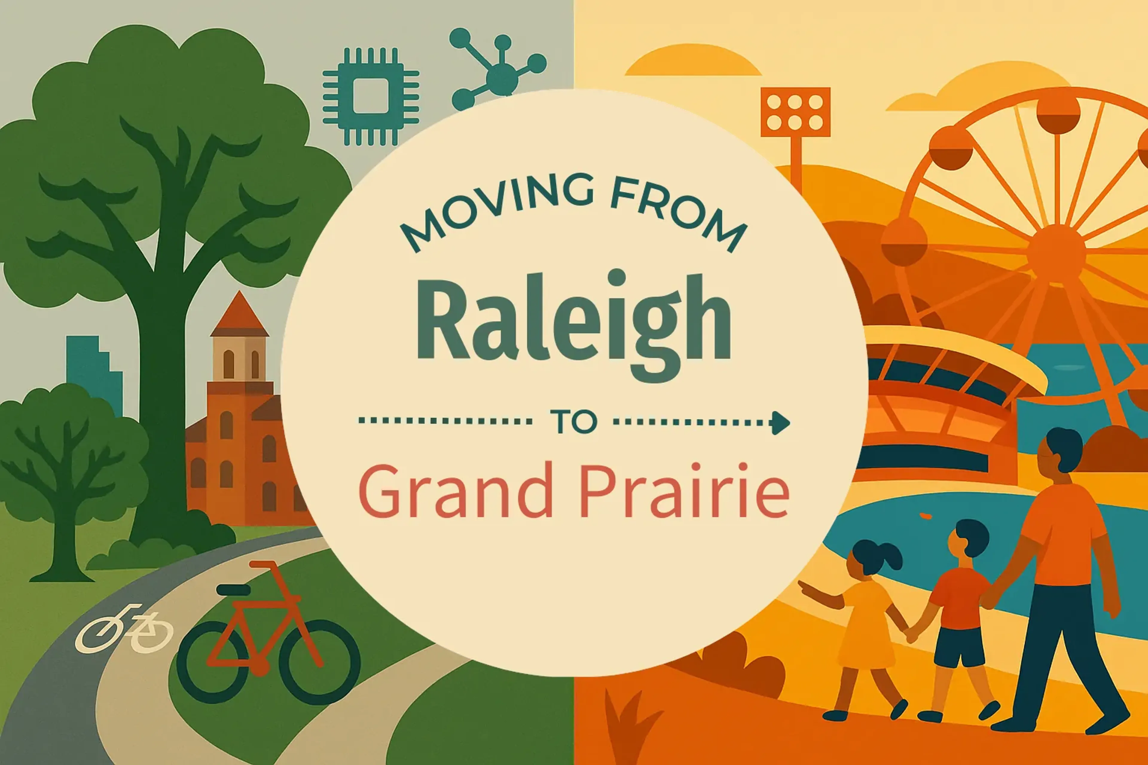 Side-by-side comparison of Raleigh to Grand Prairie moving companies