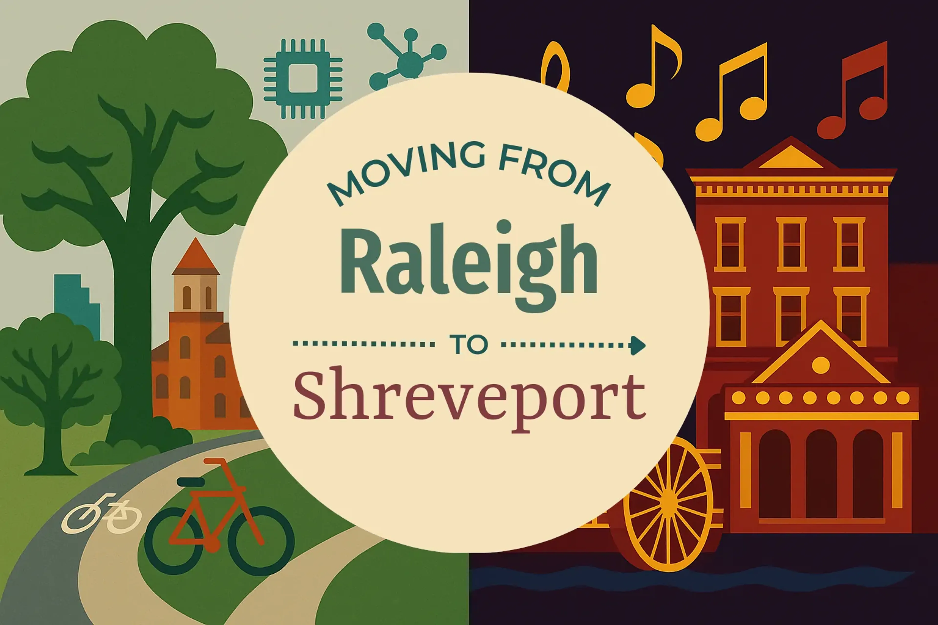 Side-by-side comparison of Raleigh to Shreveport moving companies