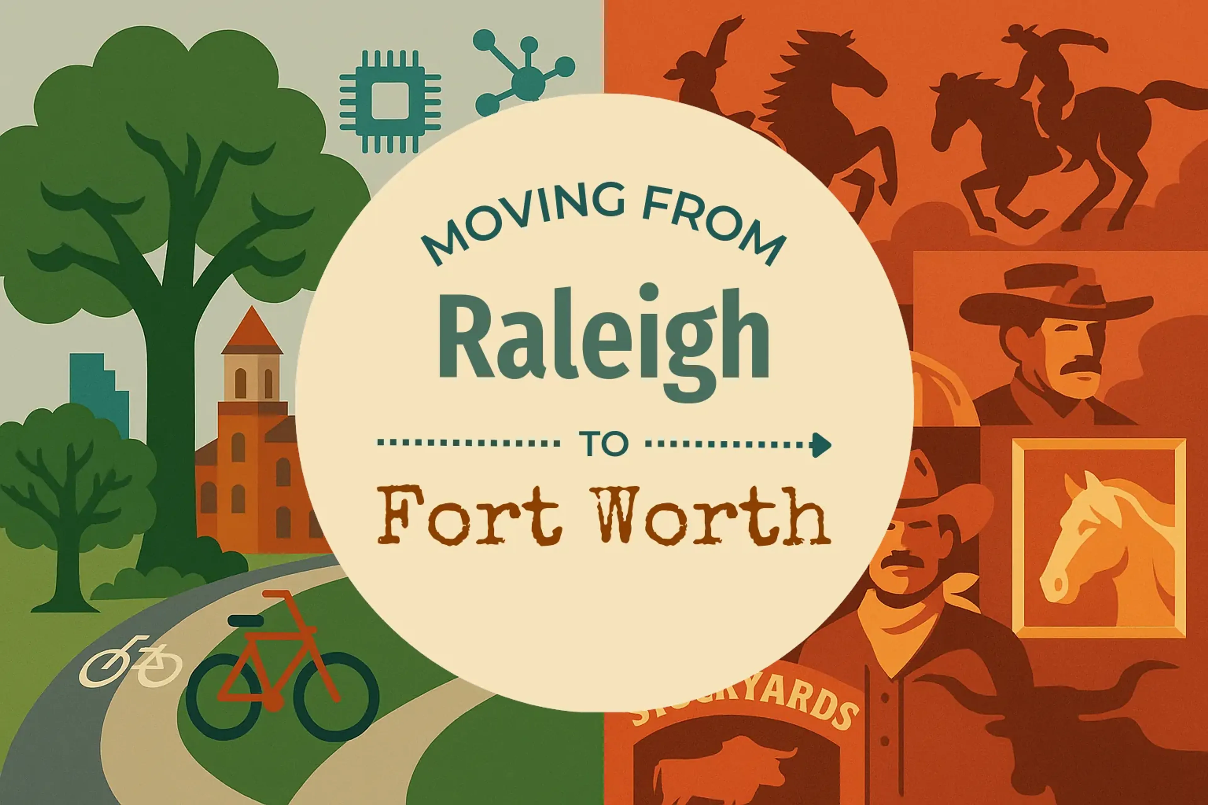 Side-by-side comparison of Raleigh to Fort Worth moving companies