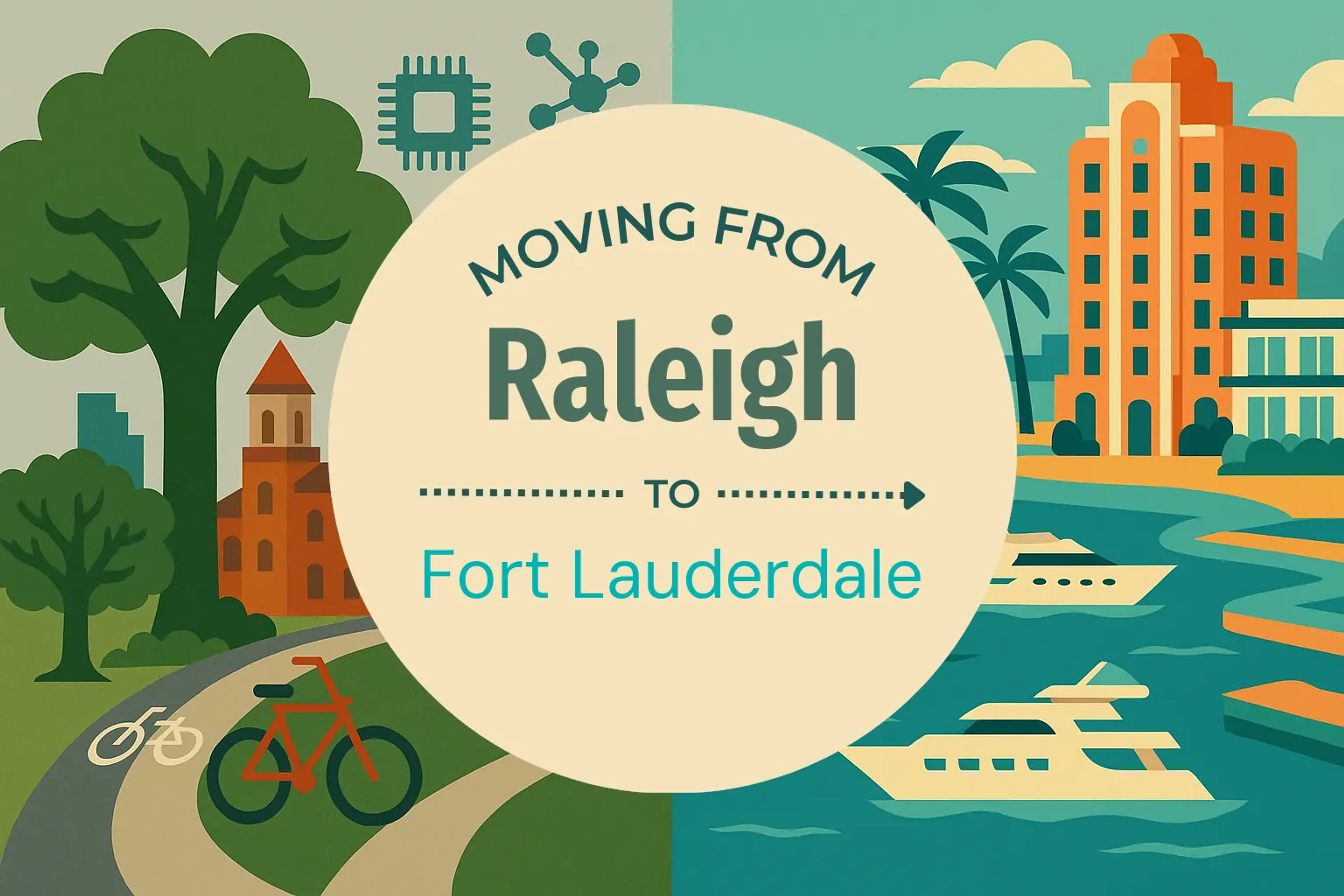 Side-by-side comparison of Raleigh to Fort Lauderdale moving companies