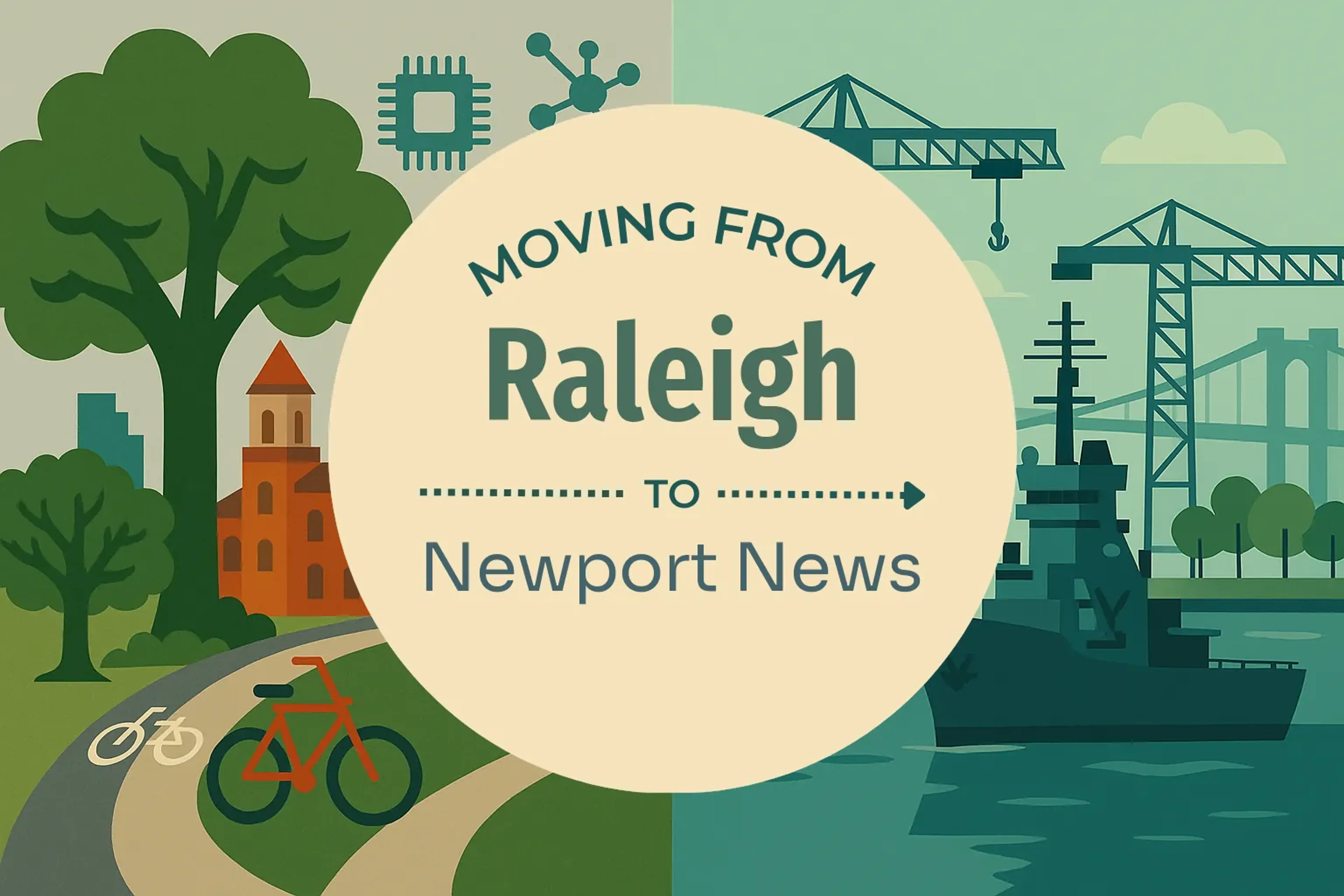 Side-by-side comparison of Raleigh to Newport News moving companies