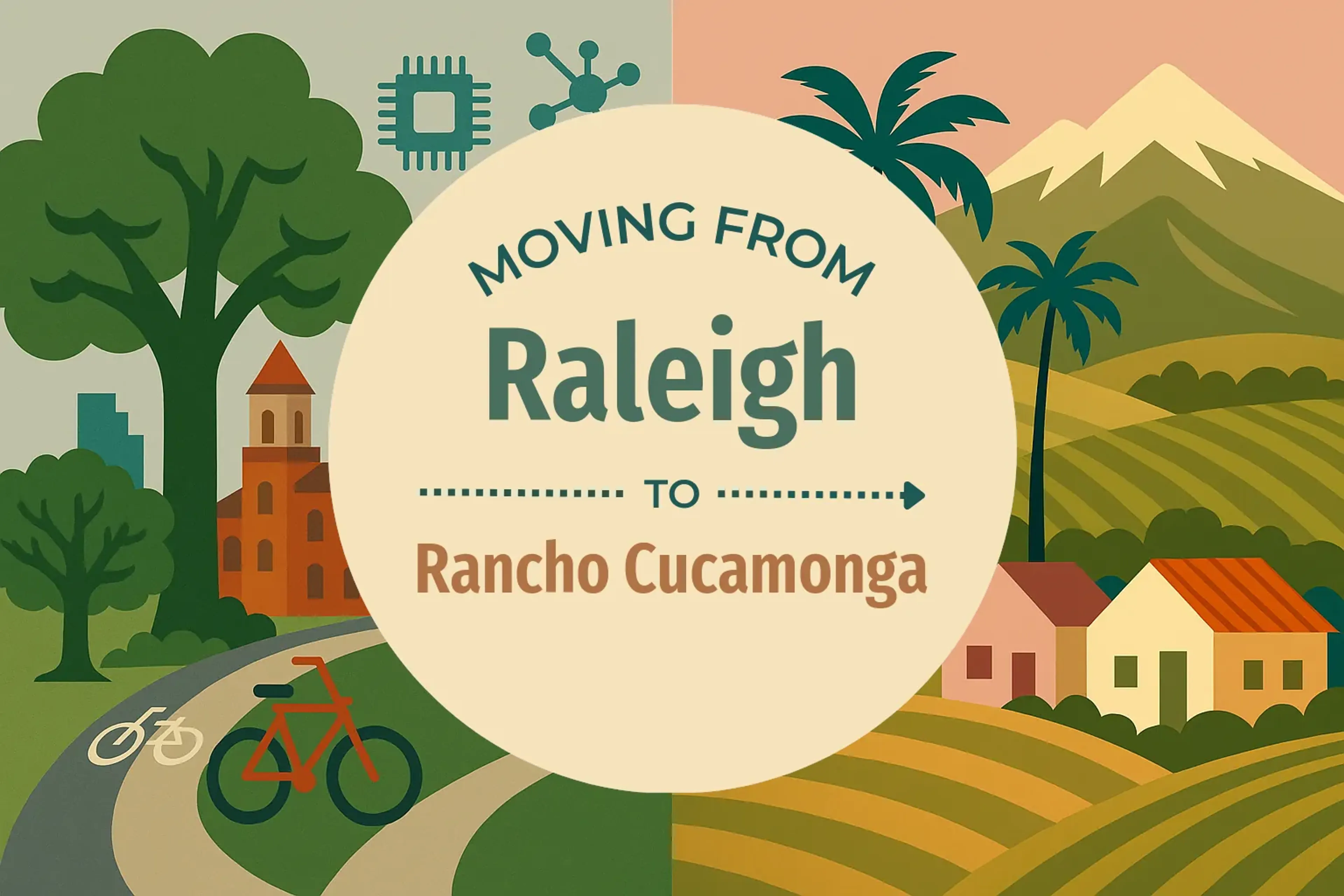 Side-by-side comparison of Raleigh to Rancho Cucamonga moving companies