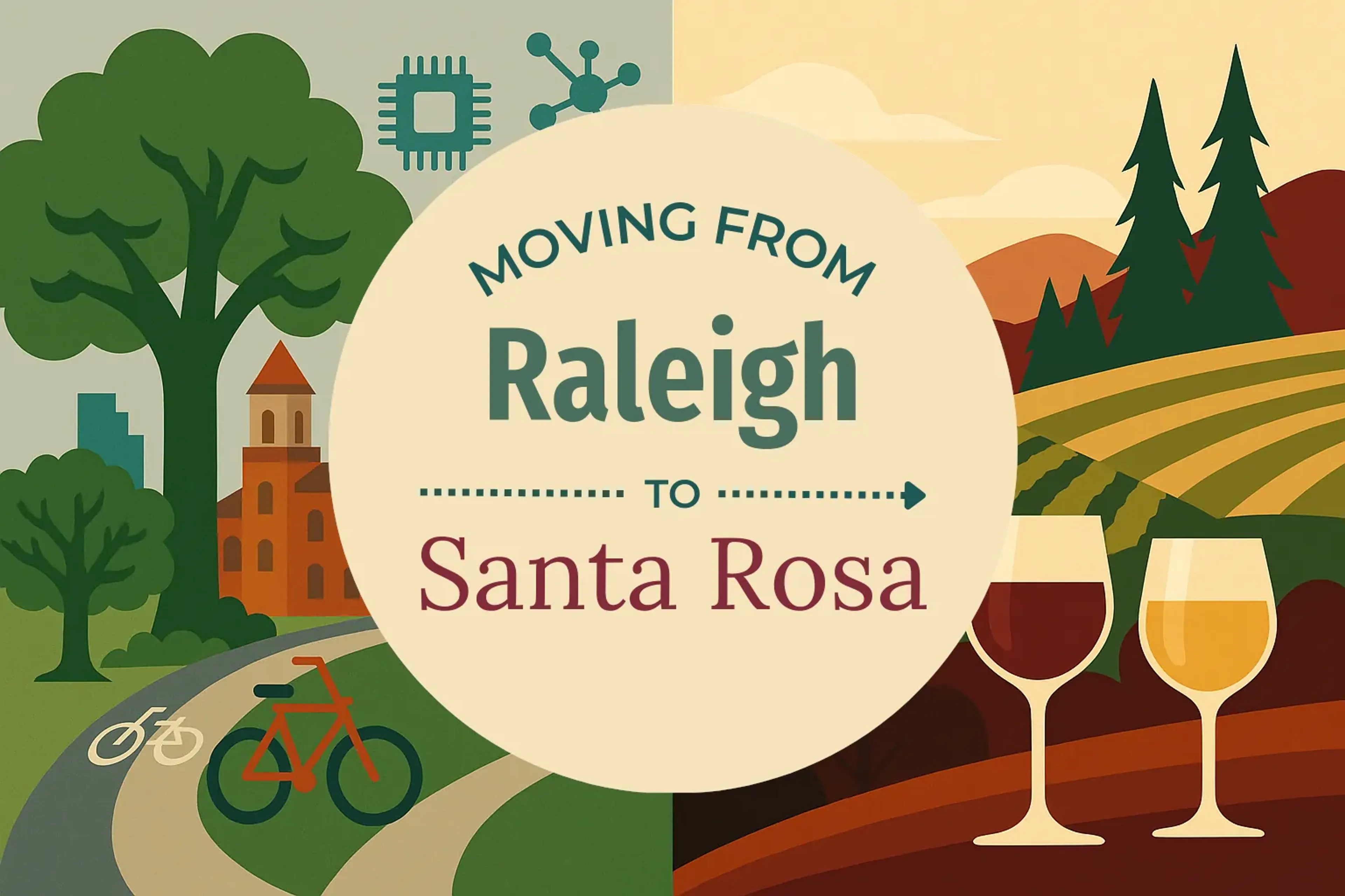 Side-by-side comparison of Raleigh to Santa Rosa moving companies