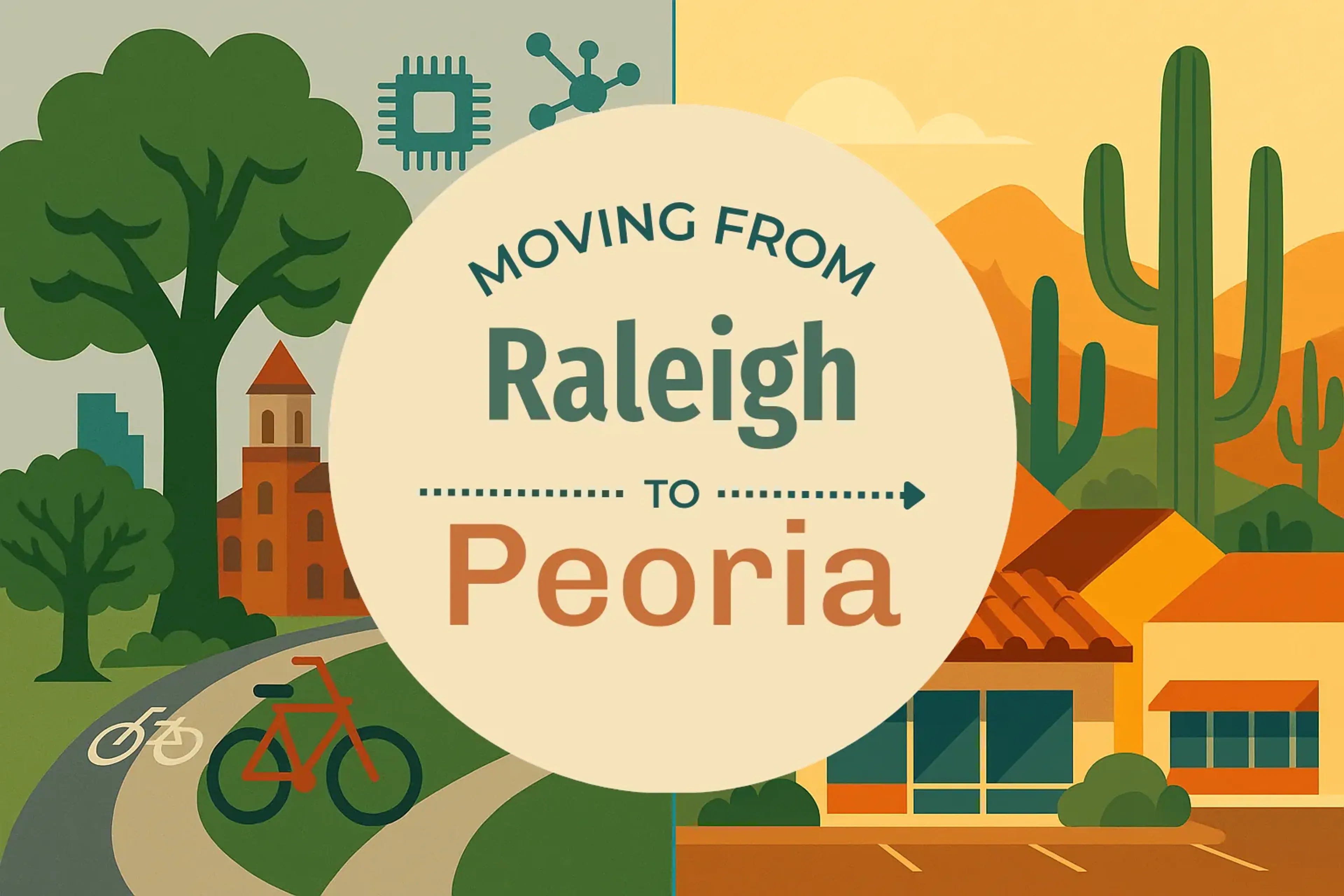 Side-by-side comparison of Raleigh to Peoria moving companies