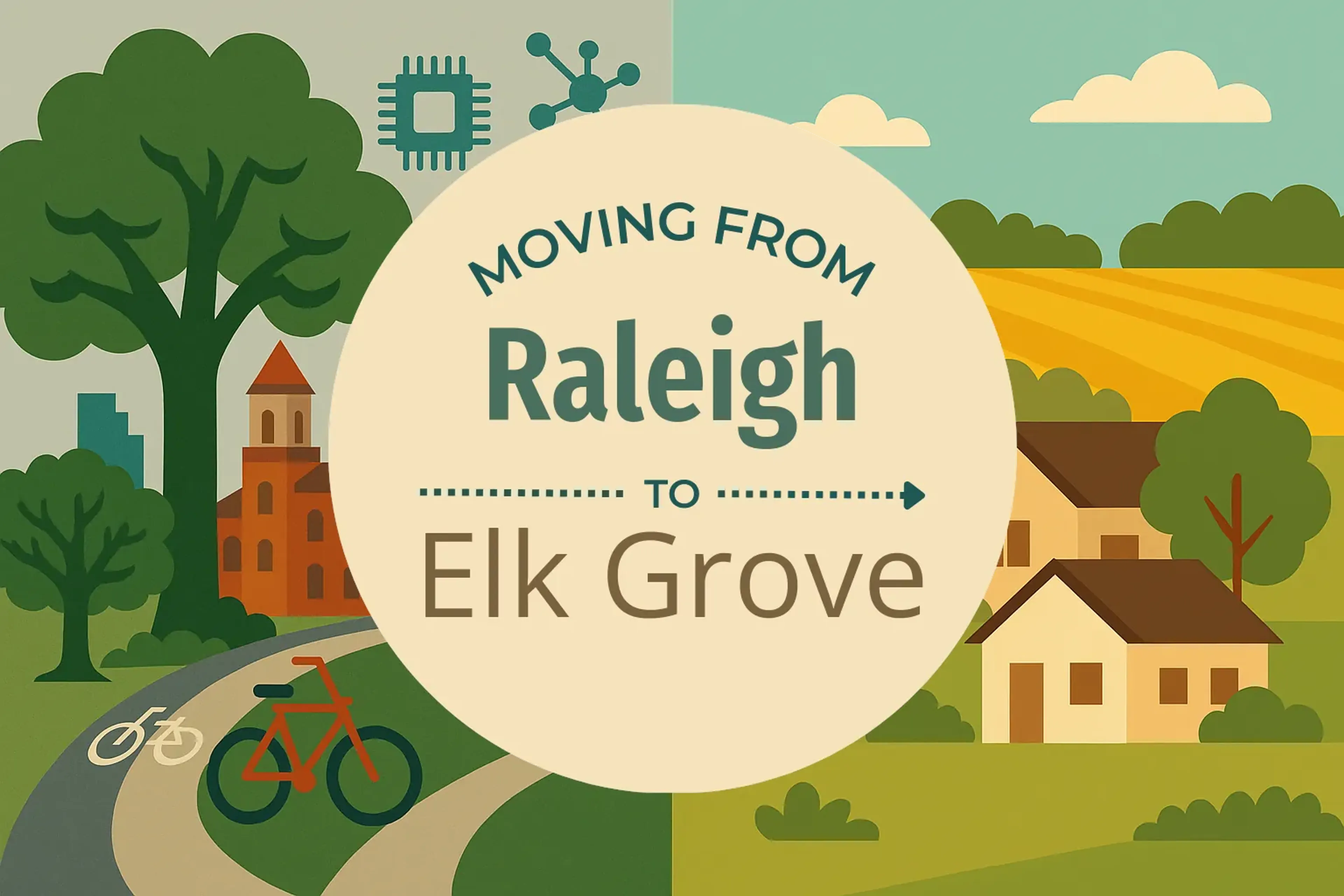 Side-by-side comparison of Raleigh to Elk Grove moving companies