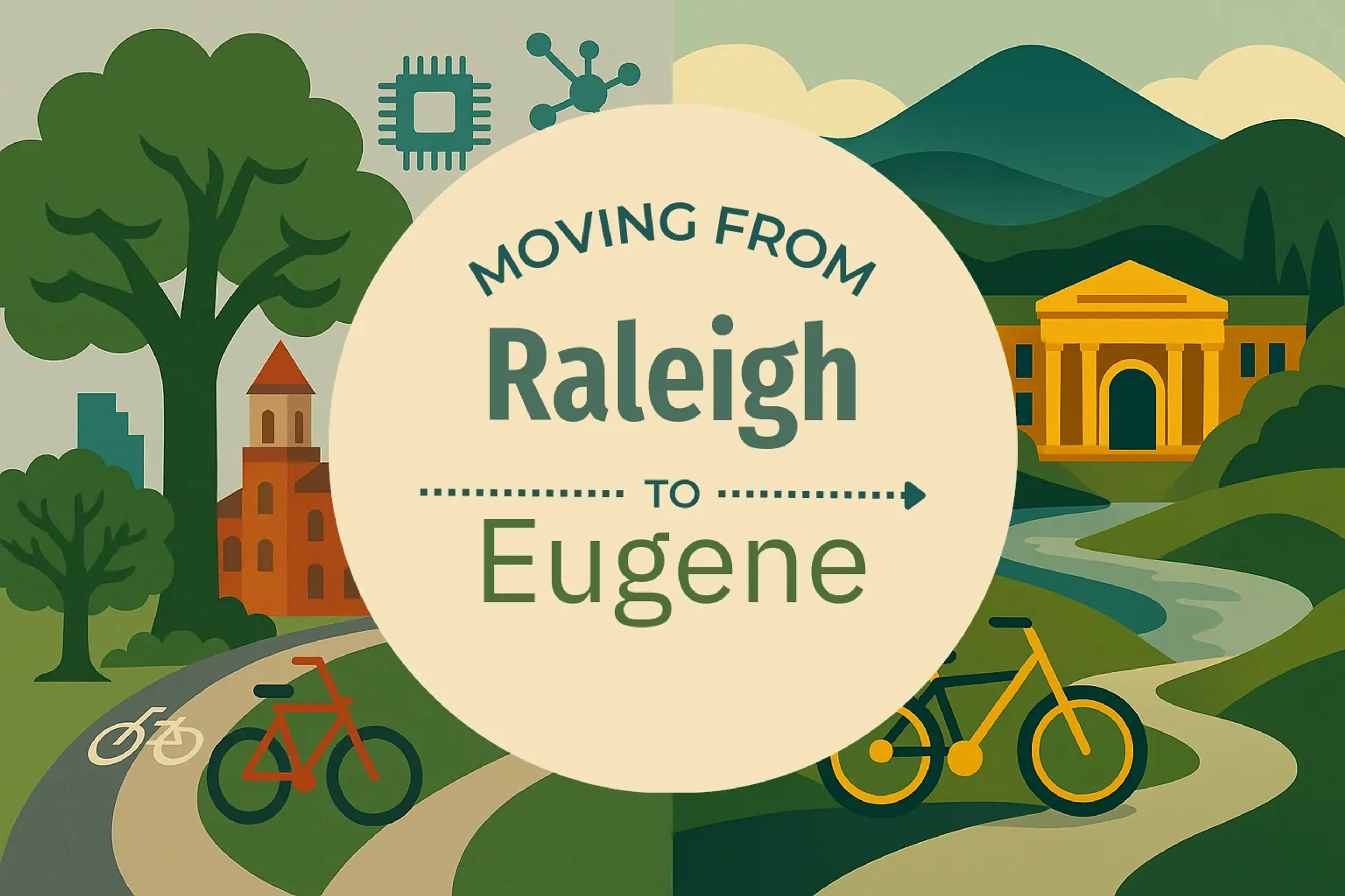 Side-by-side comparison of Raleigh to Eugene moving companies