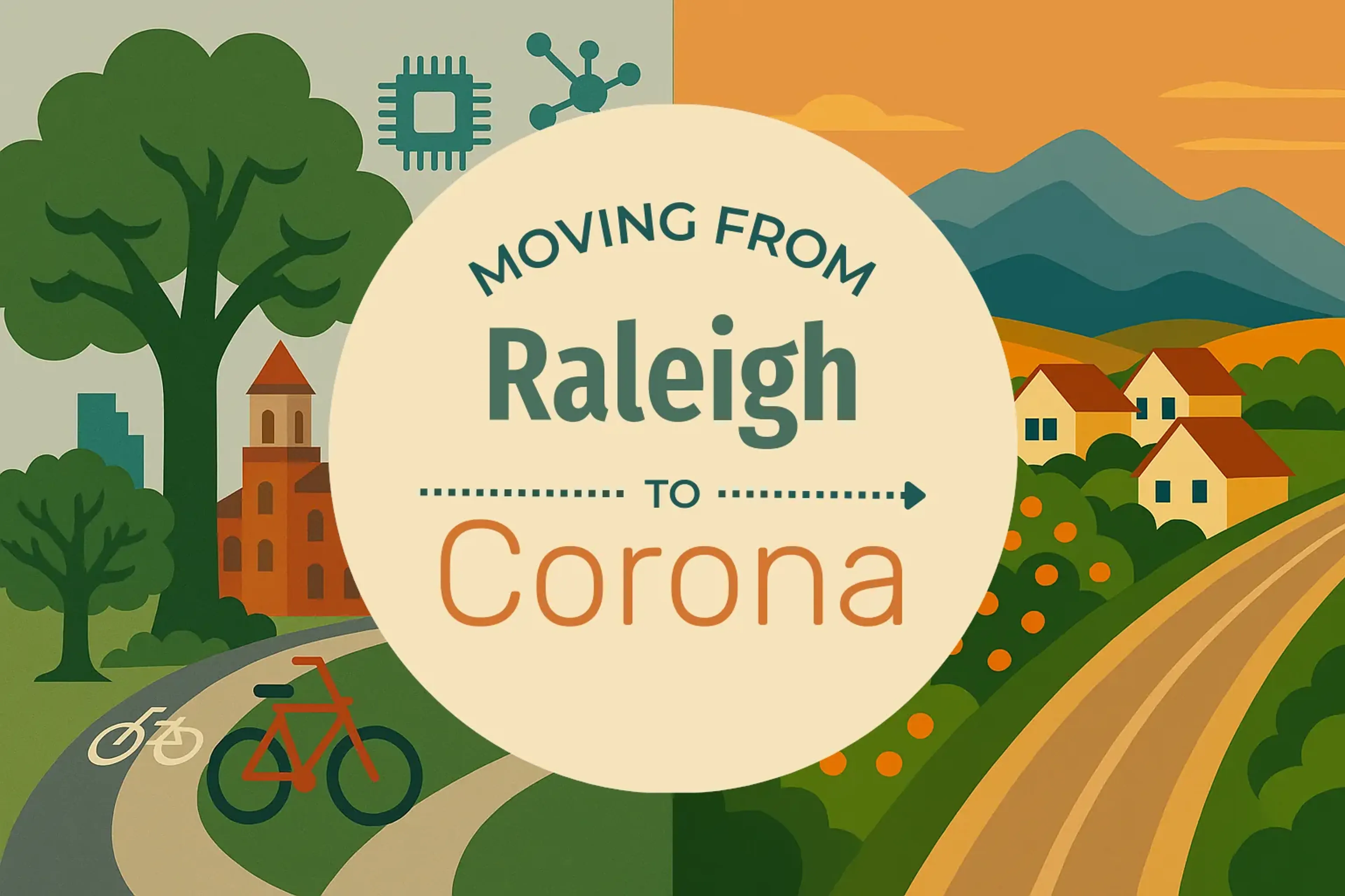 Side-by-side comparison of Raleigh to Corona moving companies