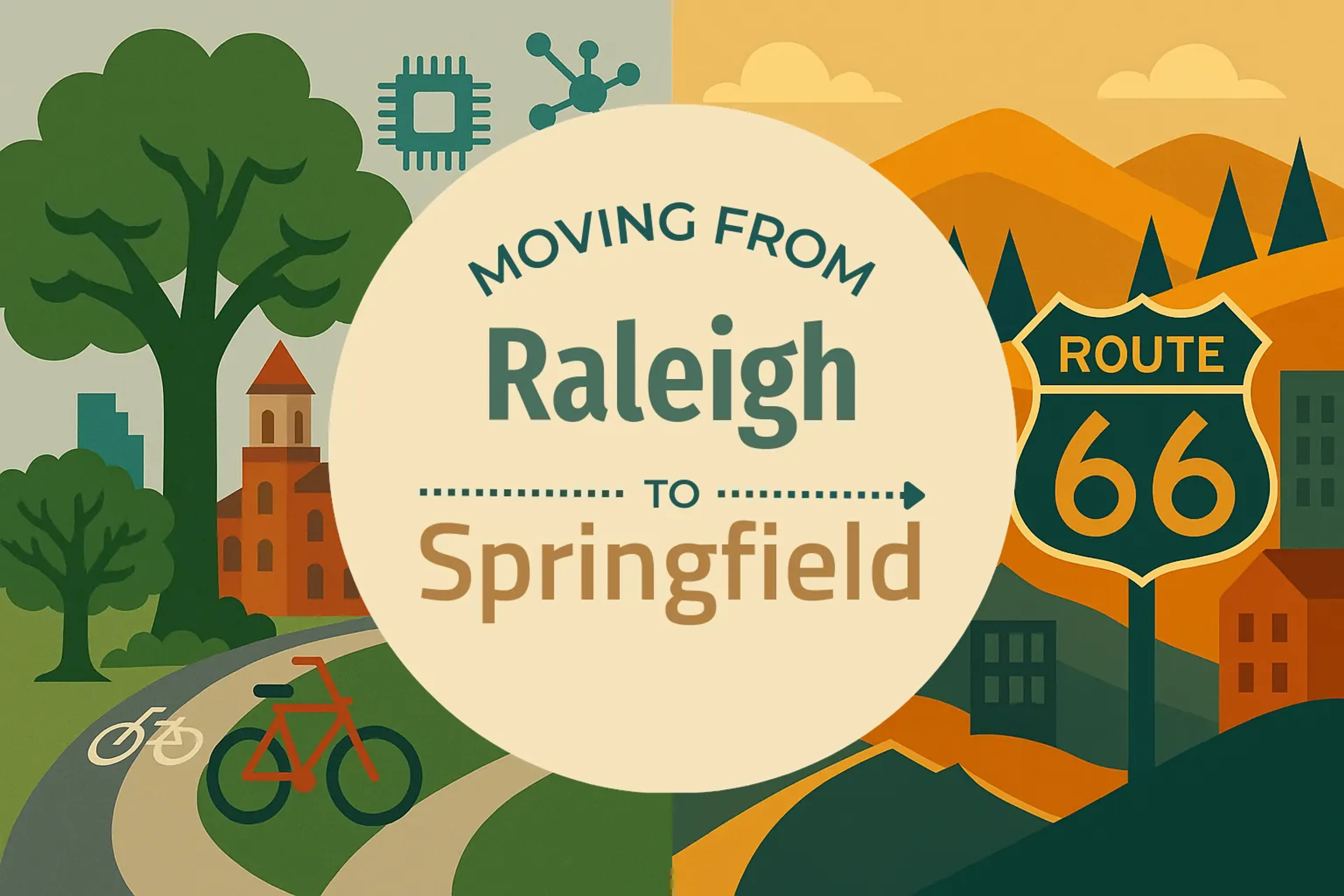 Side-by-side comparison of Raleigh to Springfield moving companies