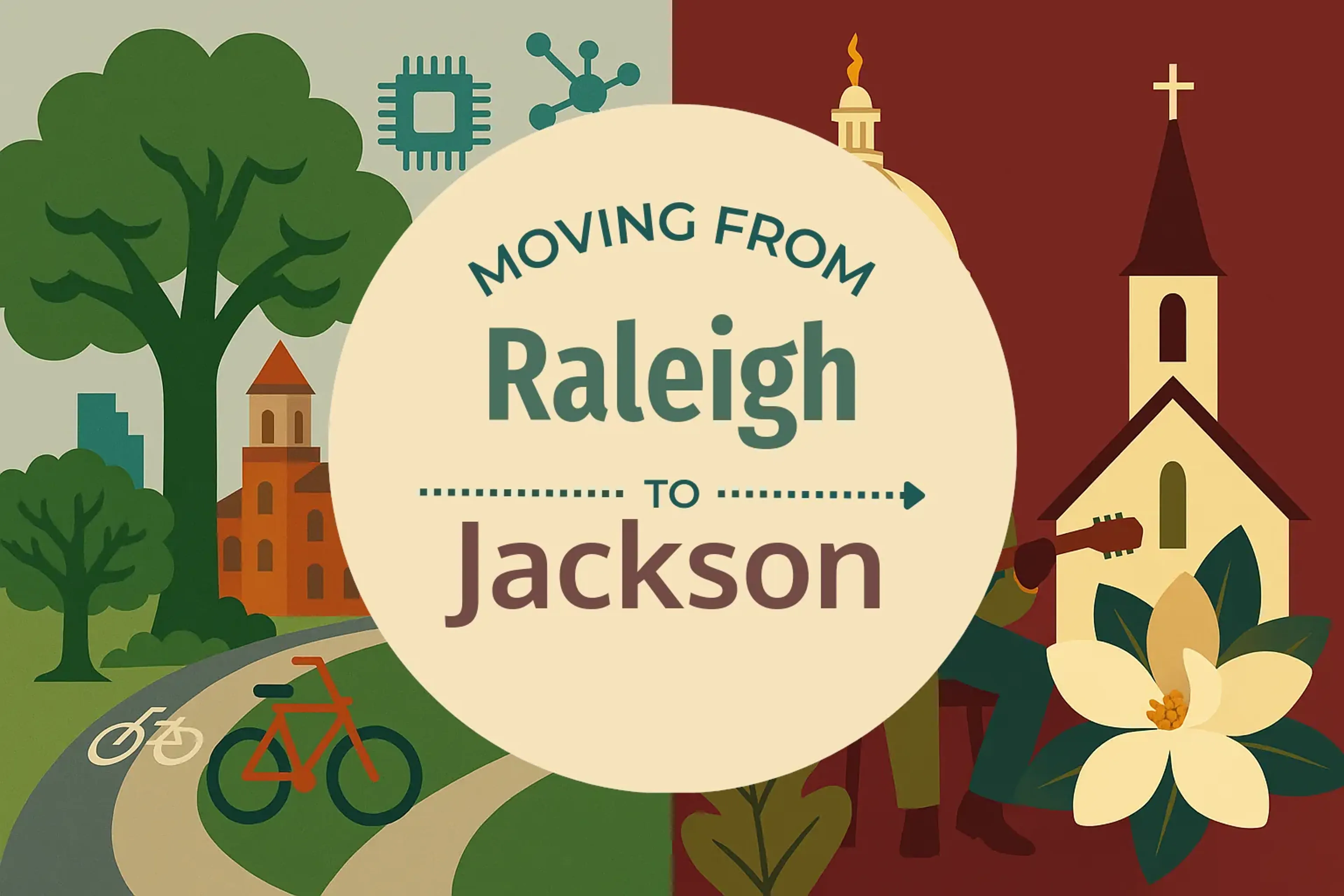 Side-by-side comparison of Raleigh to Jackson moving companies