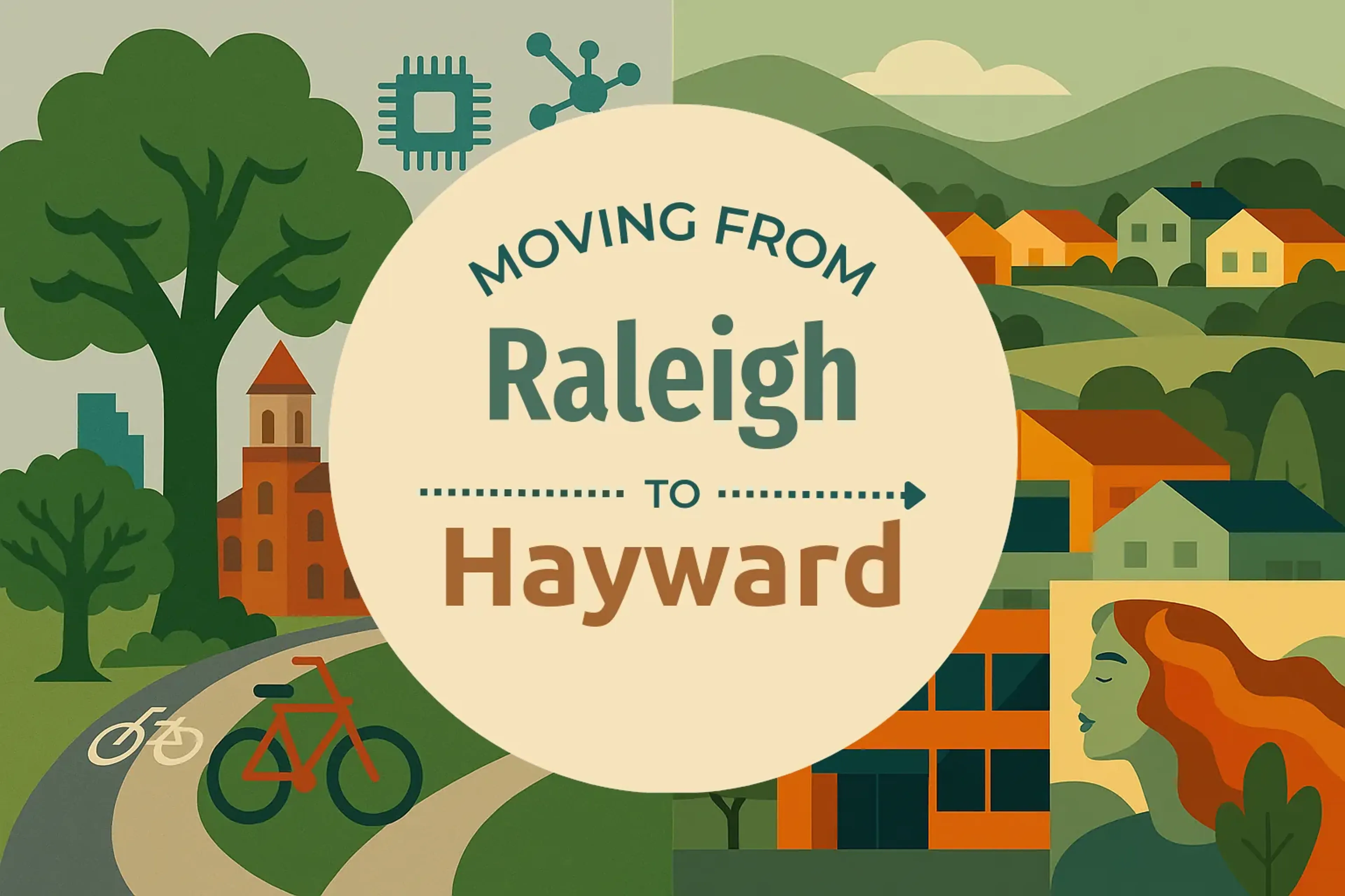 Side-by-side comparison of Raleigh to Hayward moving companies