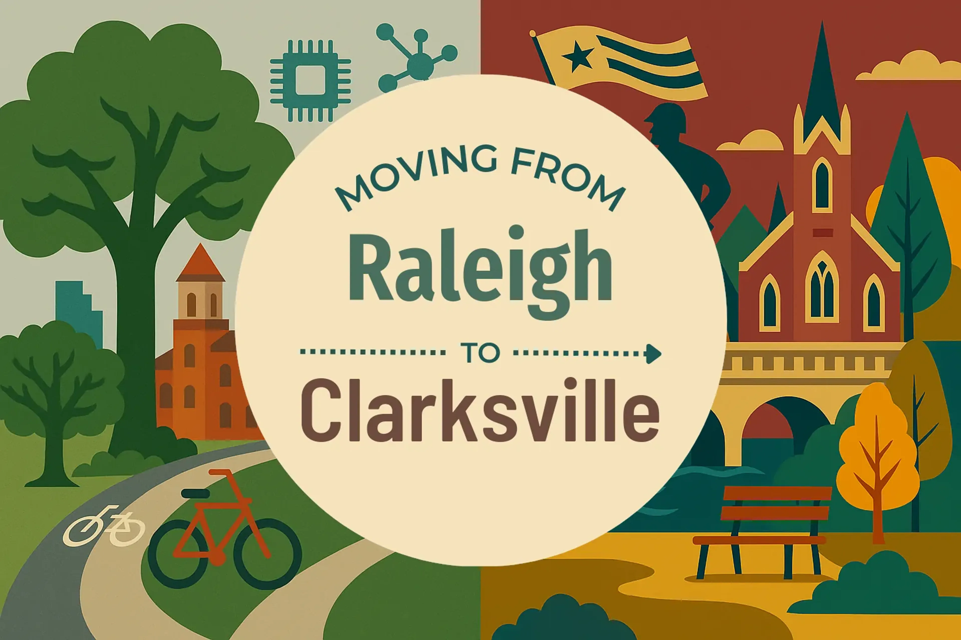 Side-by-side comparison of Raleigh to Clarksville moving companies