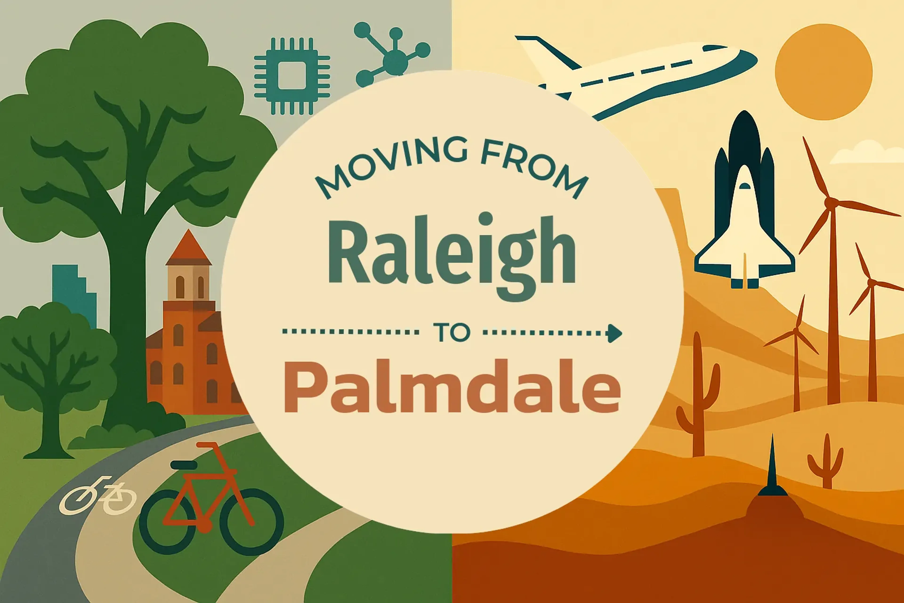 Side-by-side comparison of Raleigh to Palmdale moving companies