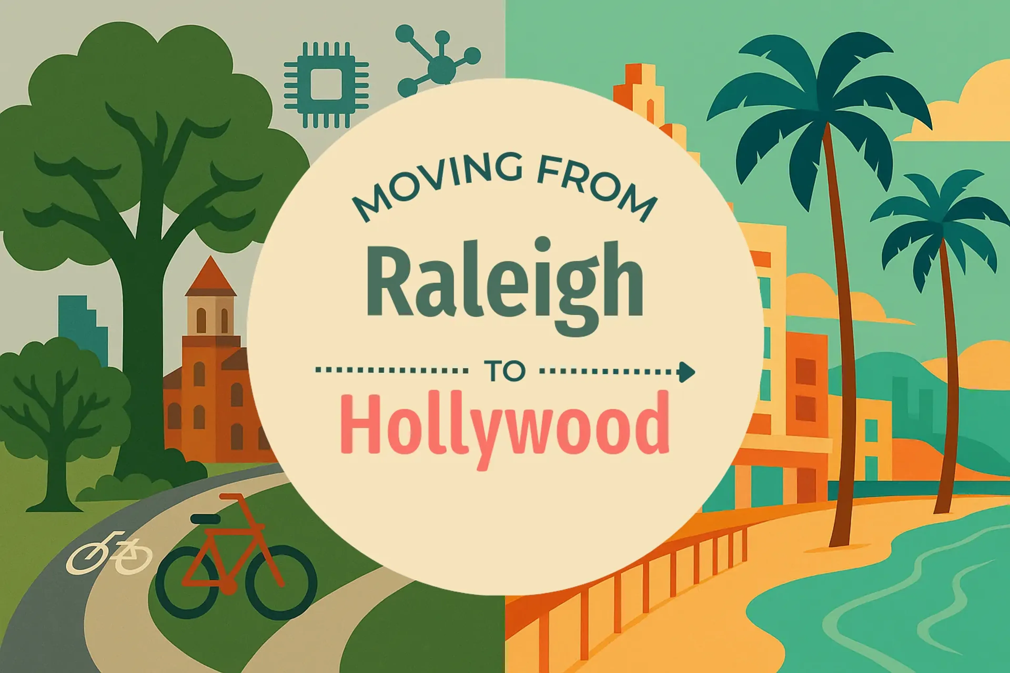 Side-by-side comparison of Raleigh to Hollywood moving companies