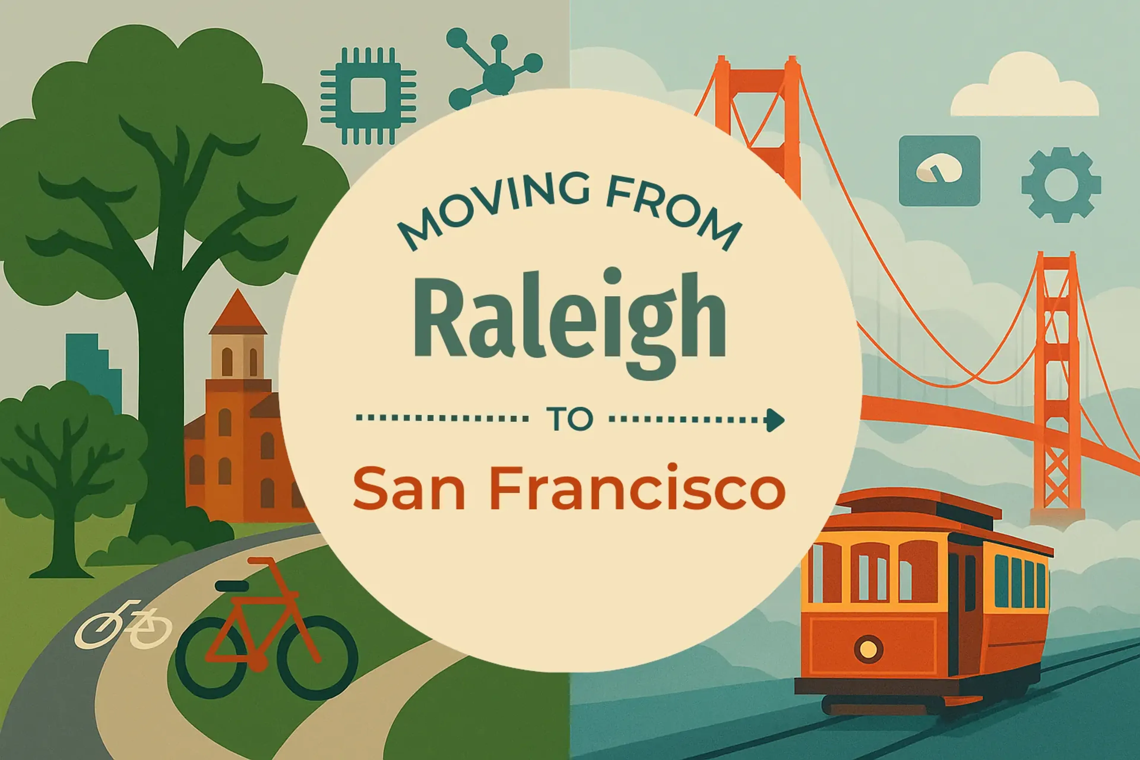Side-by-side comparison of Raleigh to San Francisco moving companies