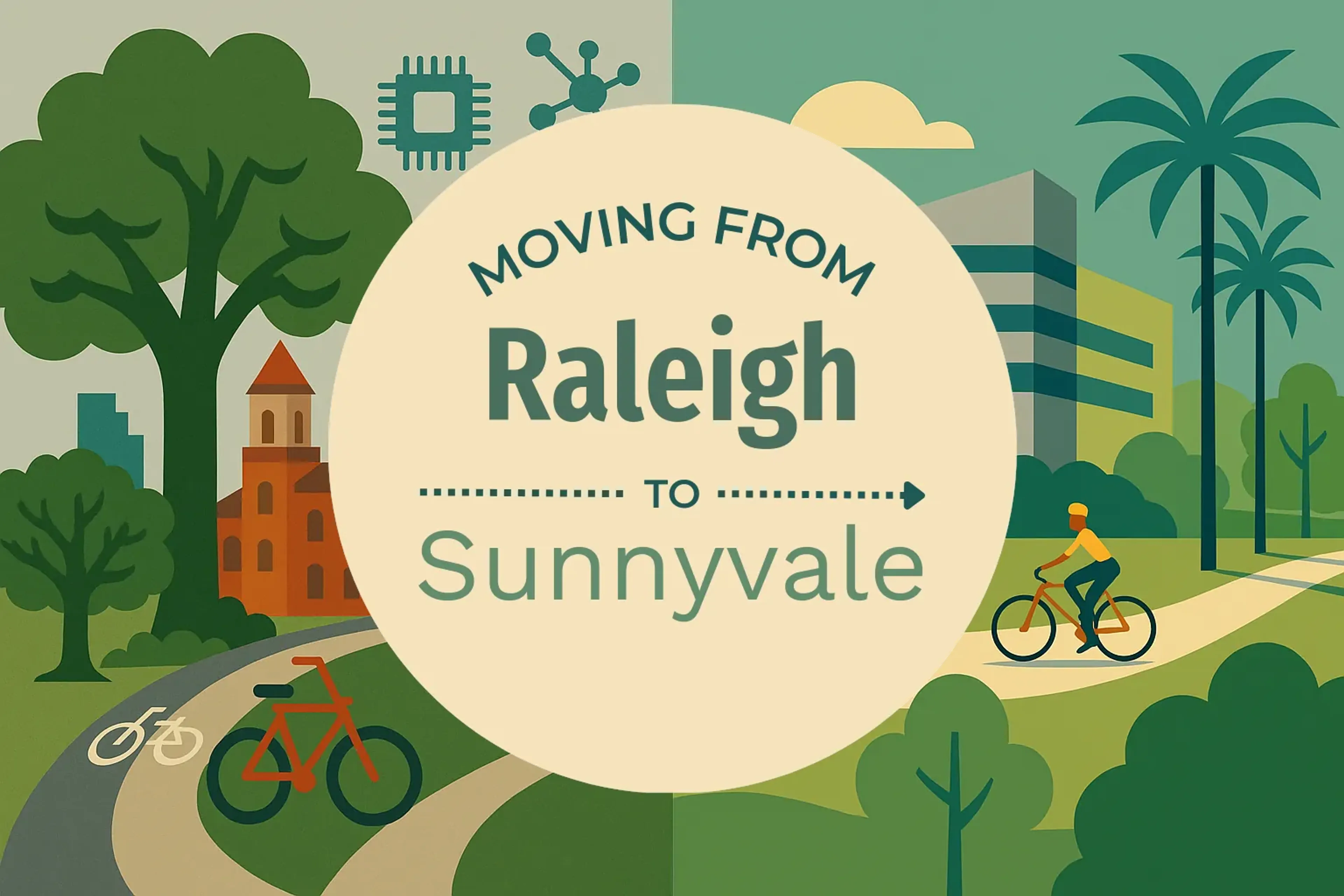 Side-by-side comparison of Raleigh to Sunnyvale moving companies