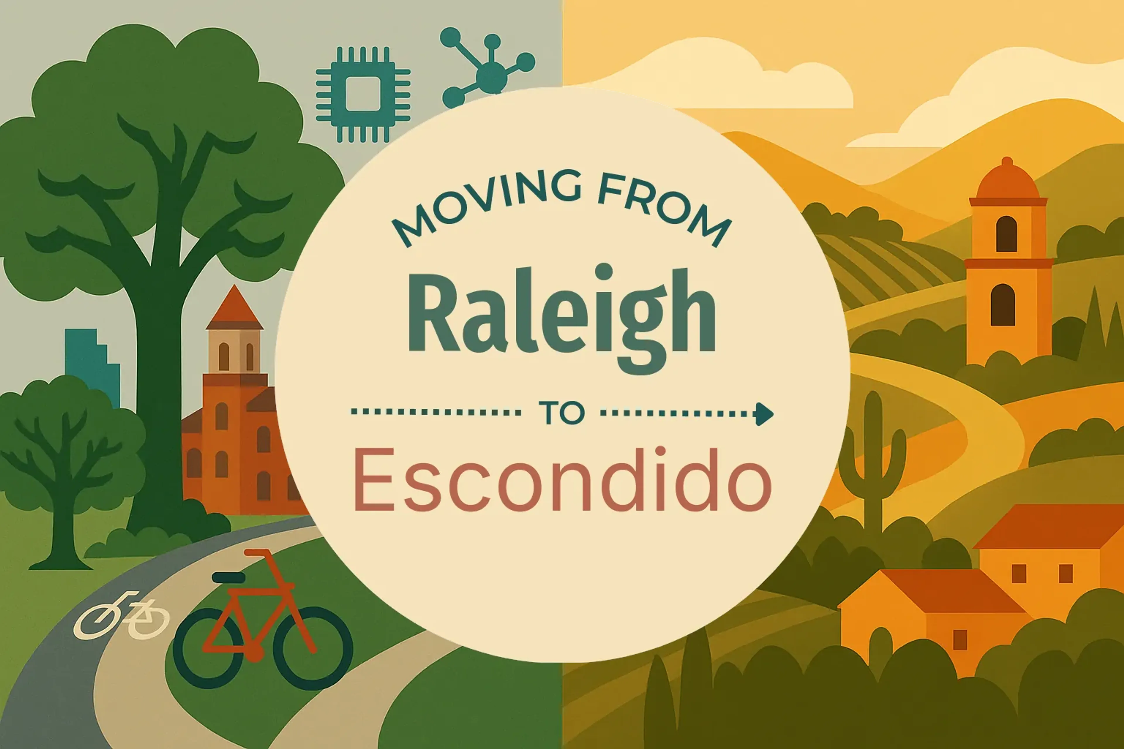 Side-by-side comparison of Raleigh to Escondido moving companies