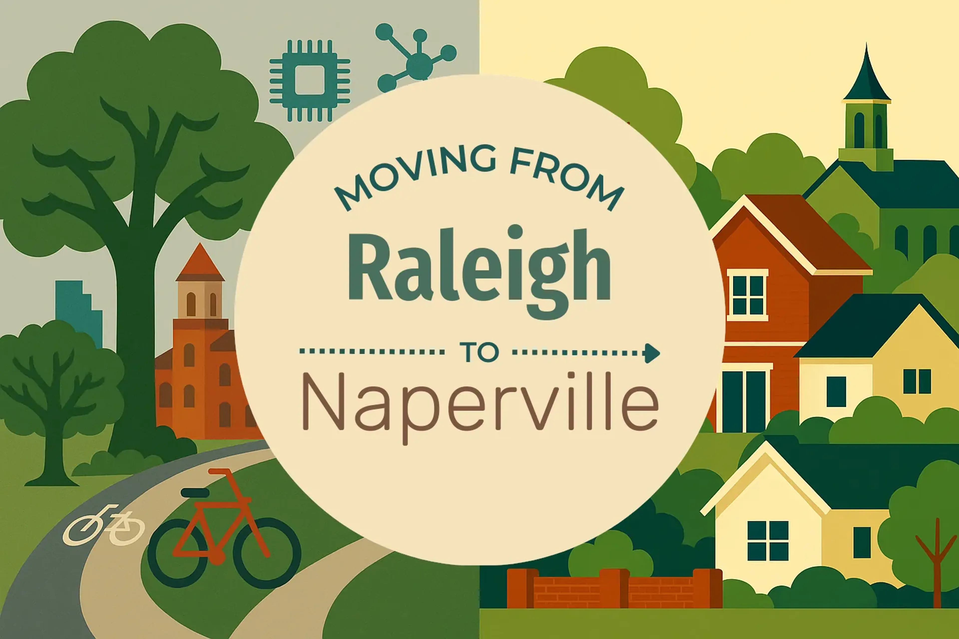 Side-by-side comparison of Raleigh to Naperville moving companies