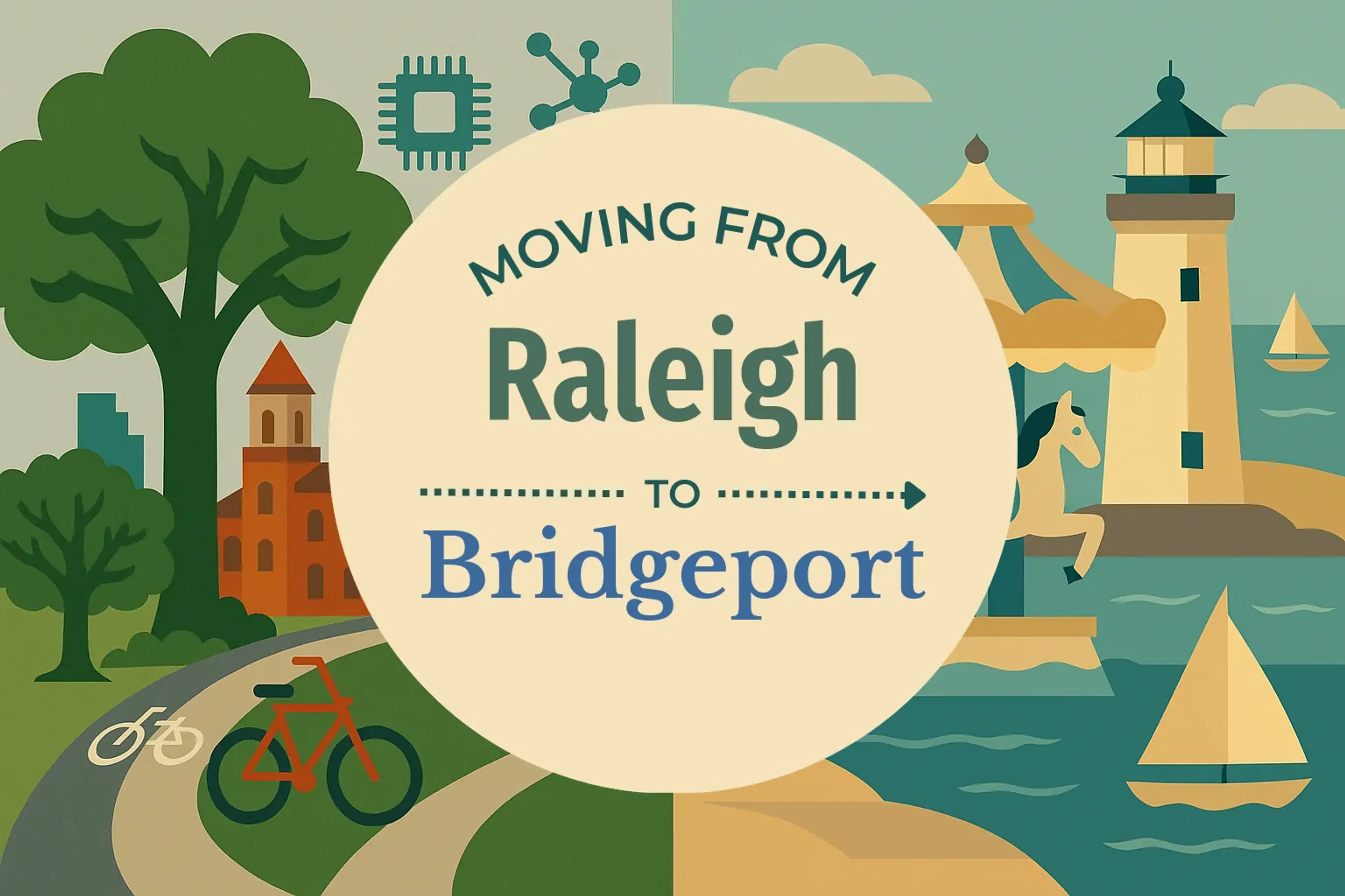 Side-by-side comparison of Raleigh to Bridgeport moving companies