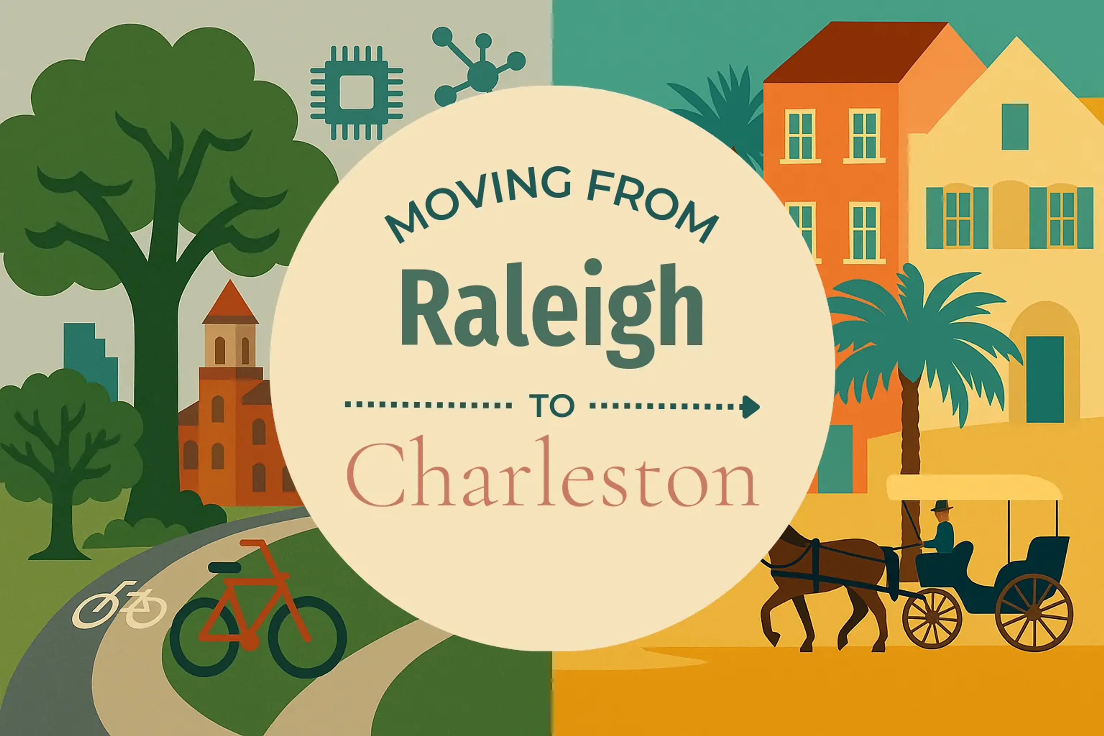 Side-by-side comparison of Raleigh to Charleston moving companies