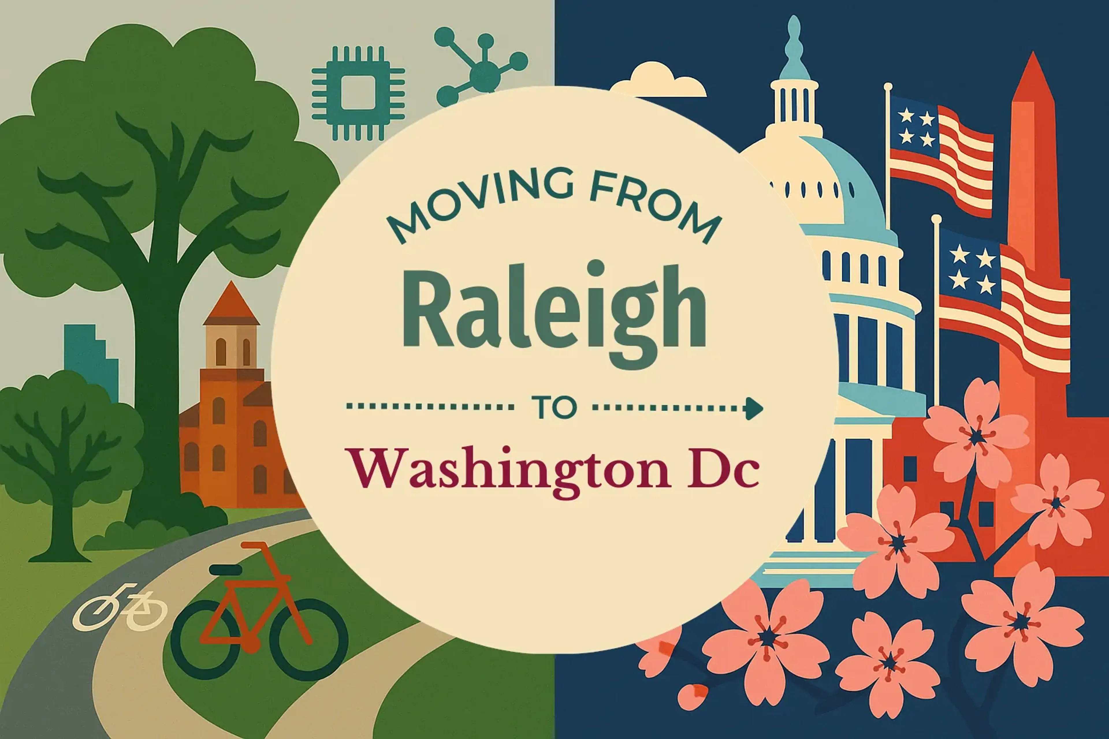 Side-by-side comparison of Raleigh to Washington DC moving companies