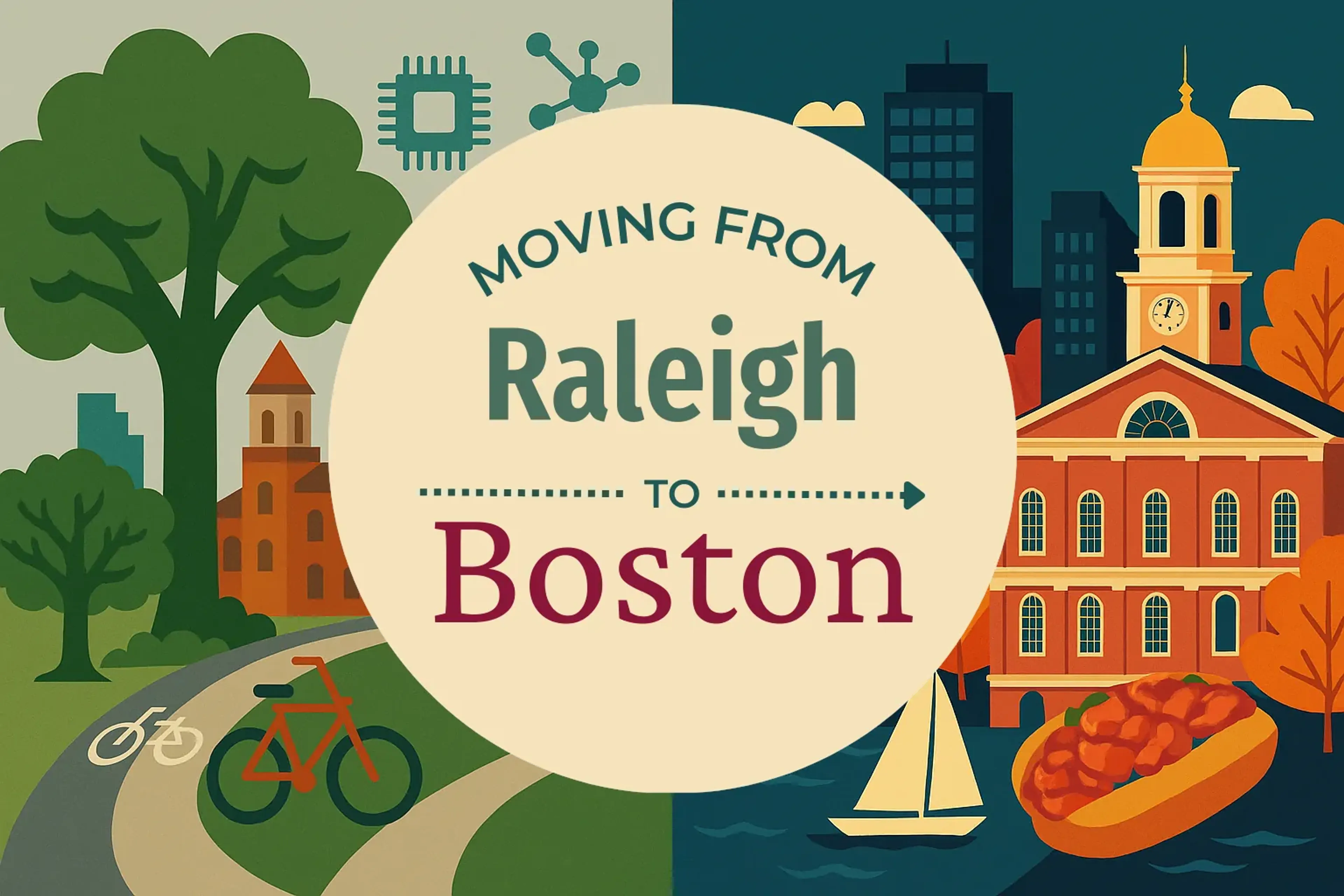 Side-by-side comparison of Raleigh to Boston moving companies