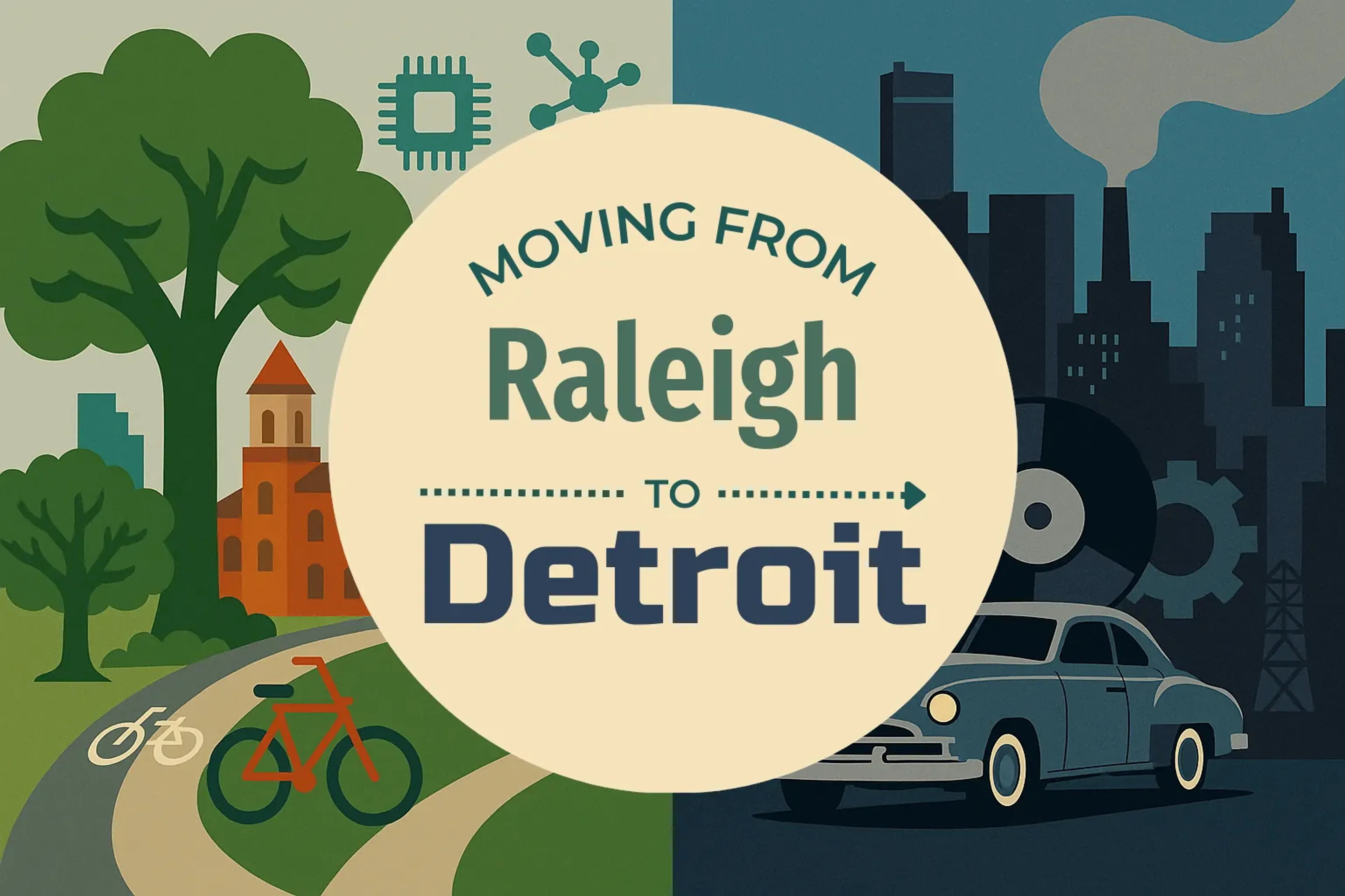 Side-by-side comparison of Raleigh to Detroit moving companies