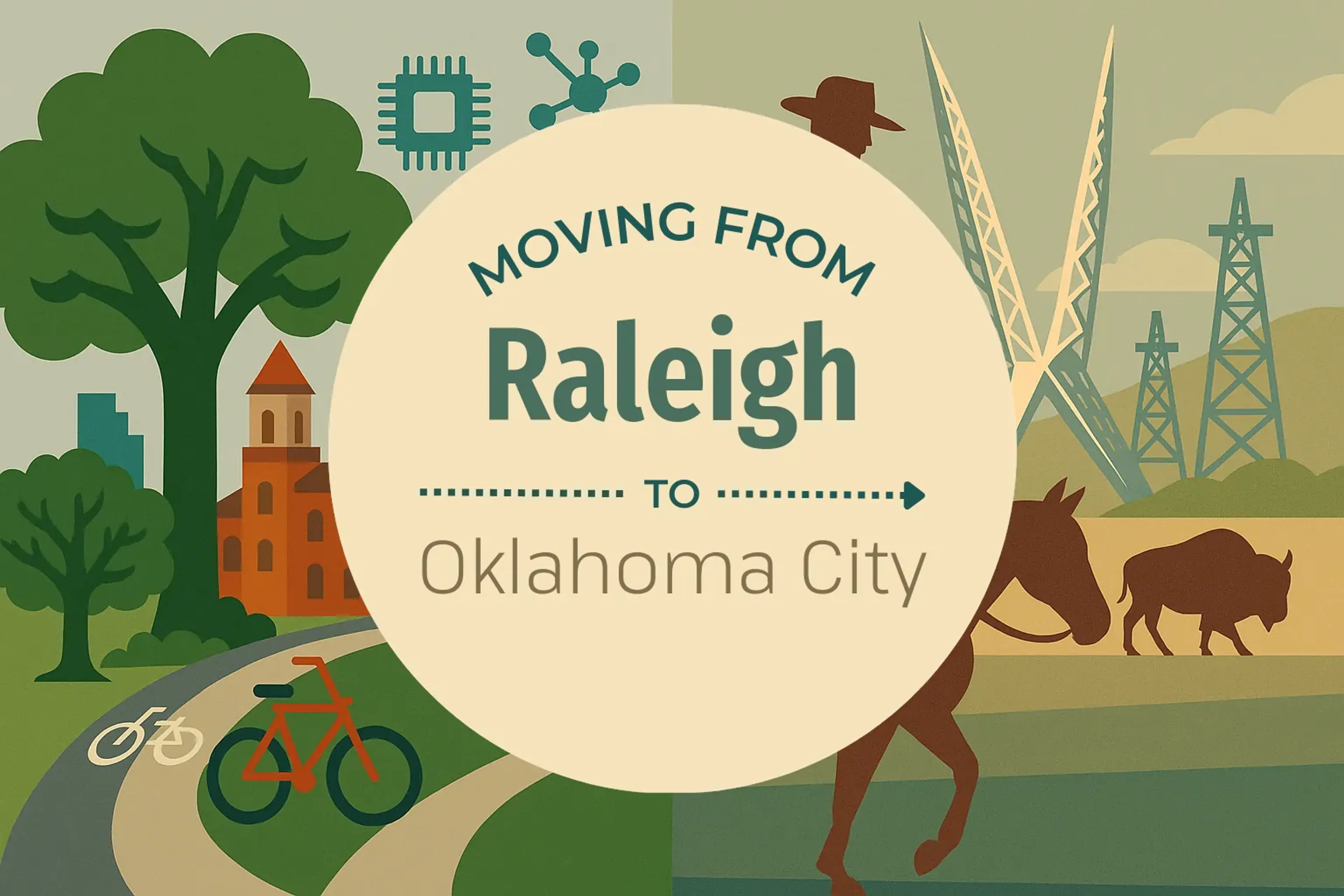 Side-by-side comparison of Raleigh to Oklahoma City moving companies