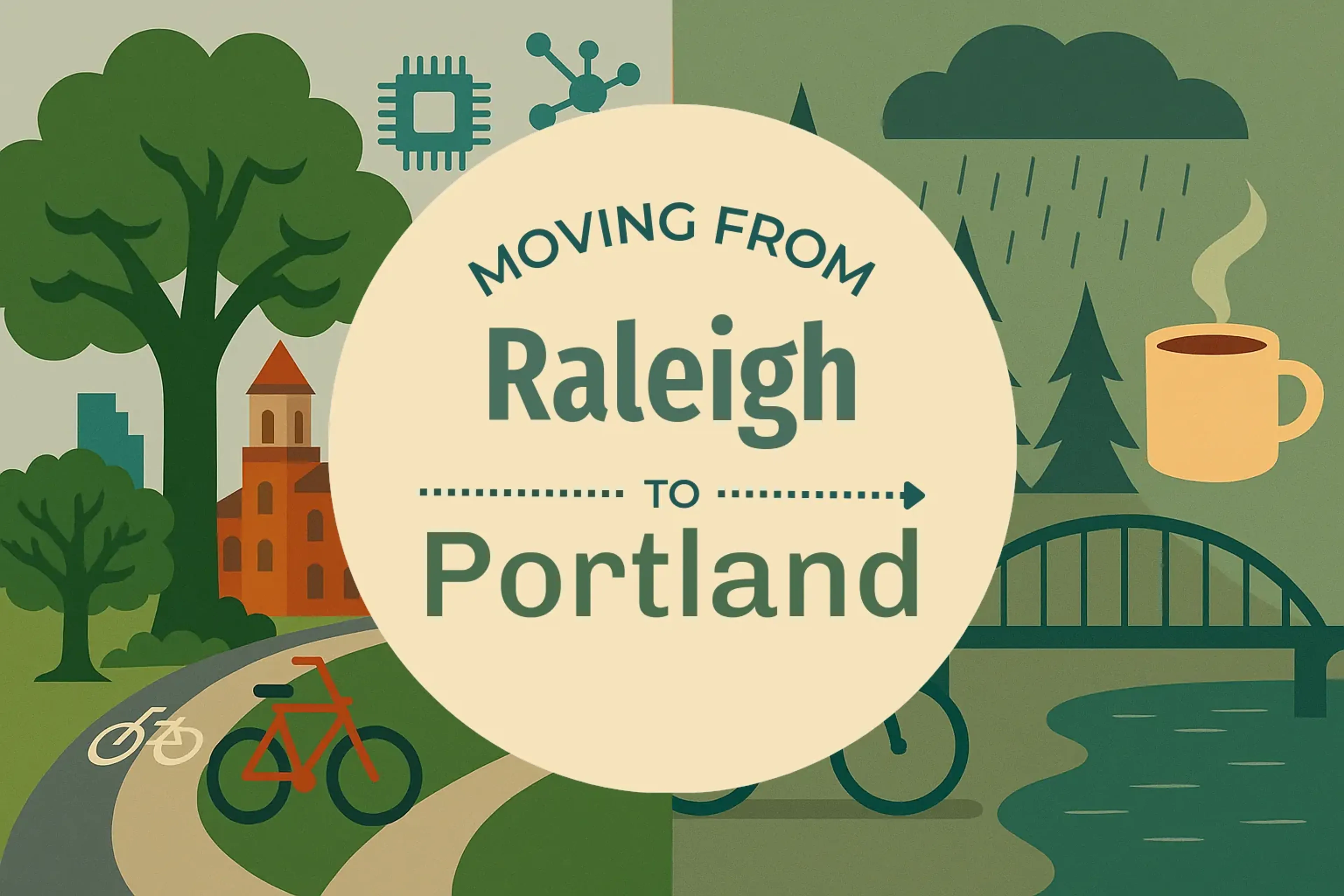 Side-by-side comparison of Raleigh to Portland moving companies