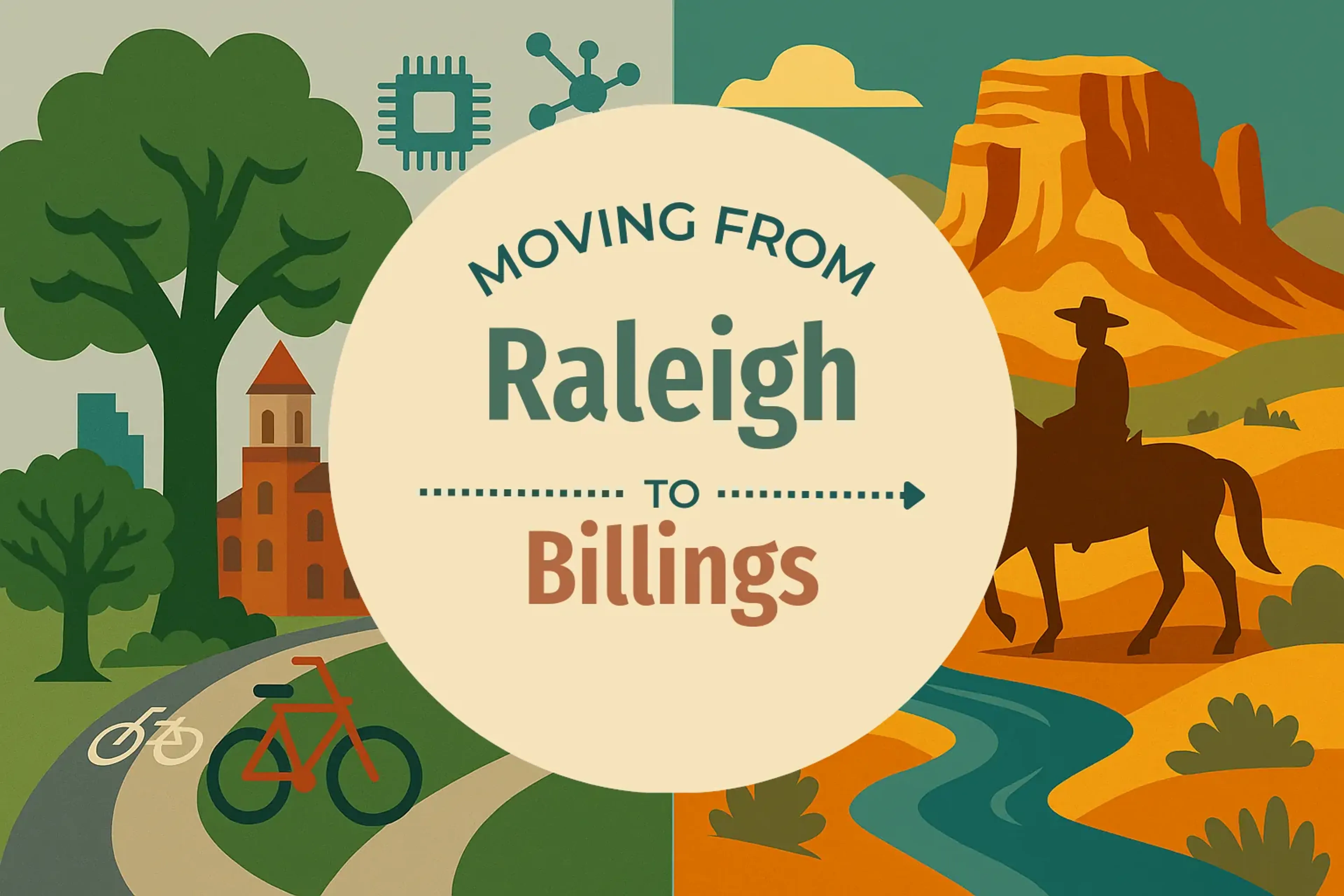 Side-by-side comparison of Raleigh to Billings moving companies