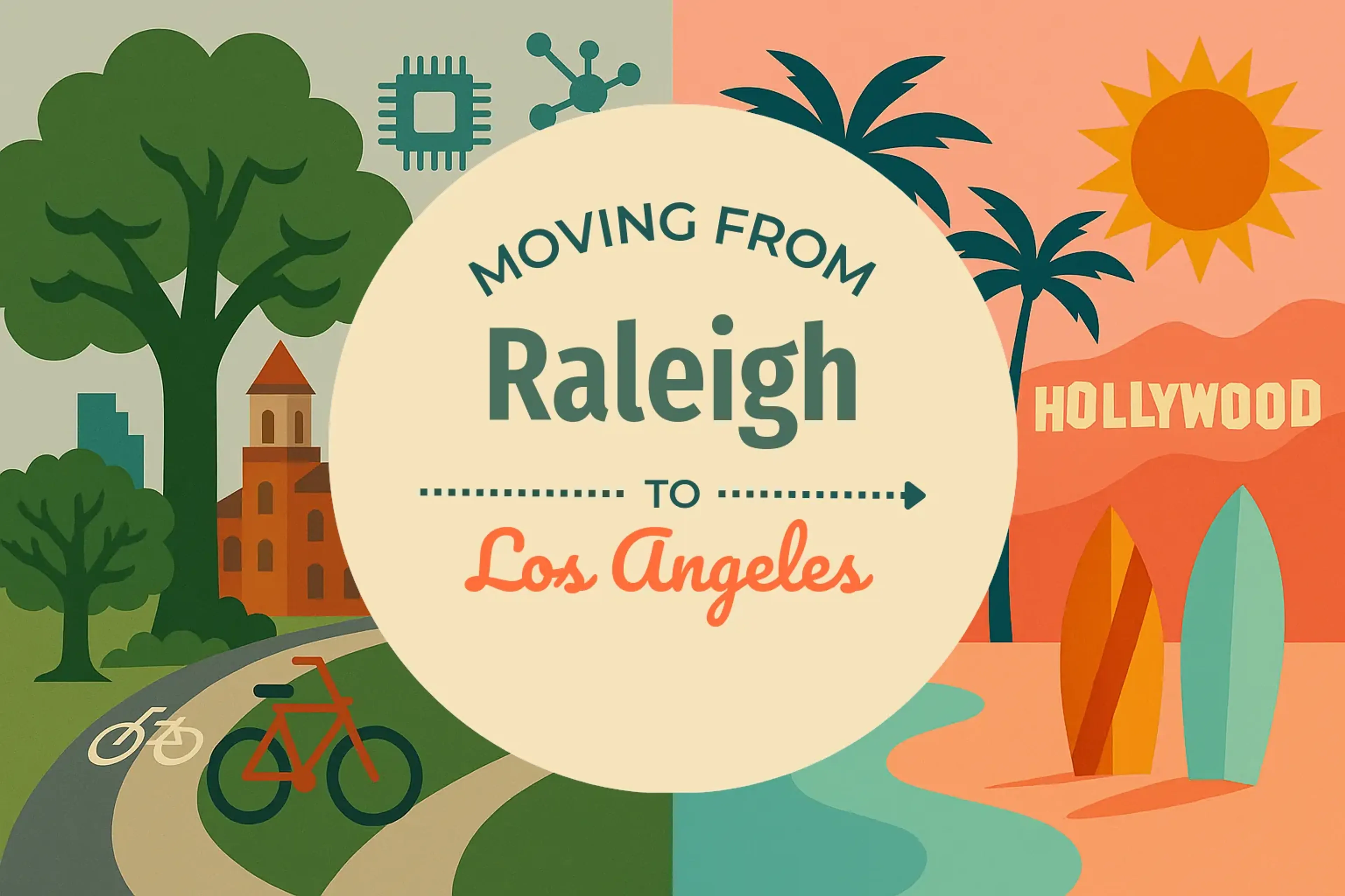 Side-by-side comparison of Raleigh to Los Angeles moving companies