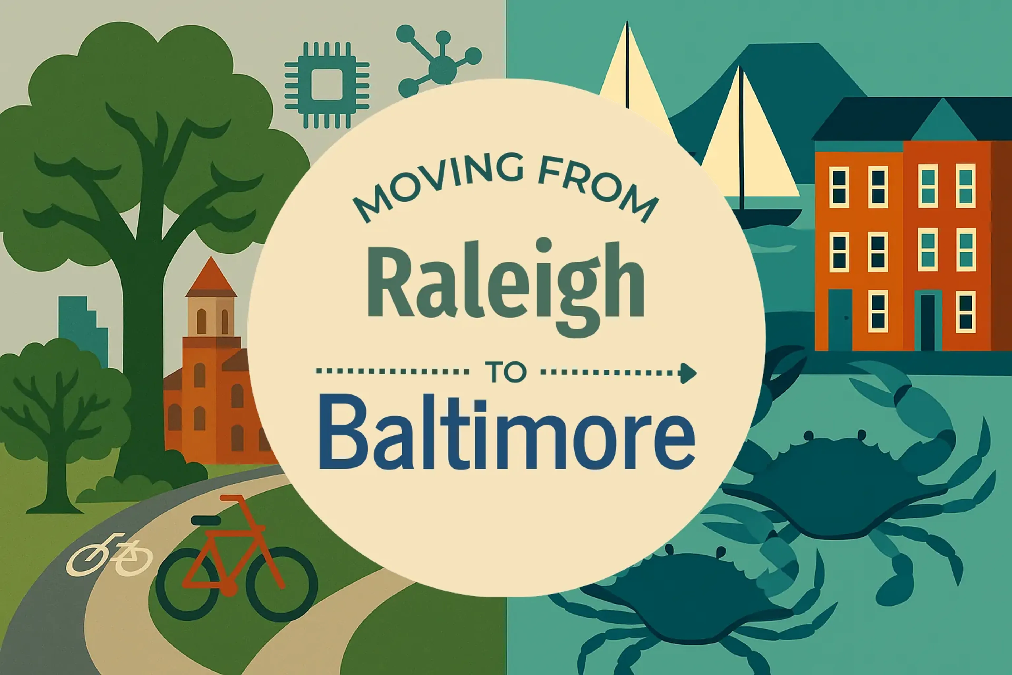 Side-by-side comparison of Raleigh to Baltimore moving companies