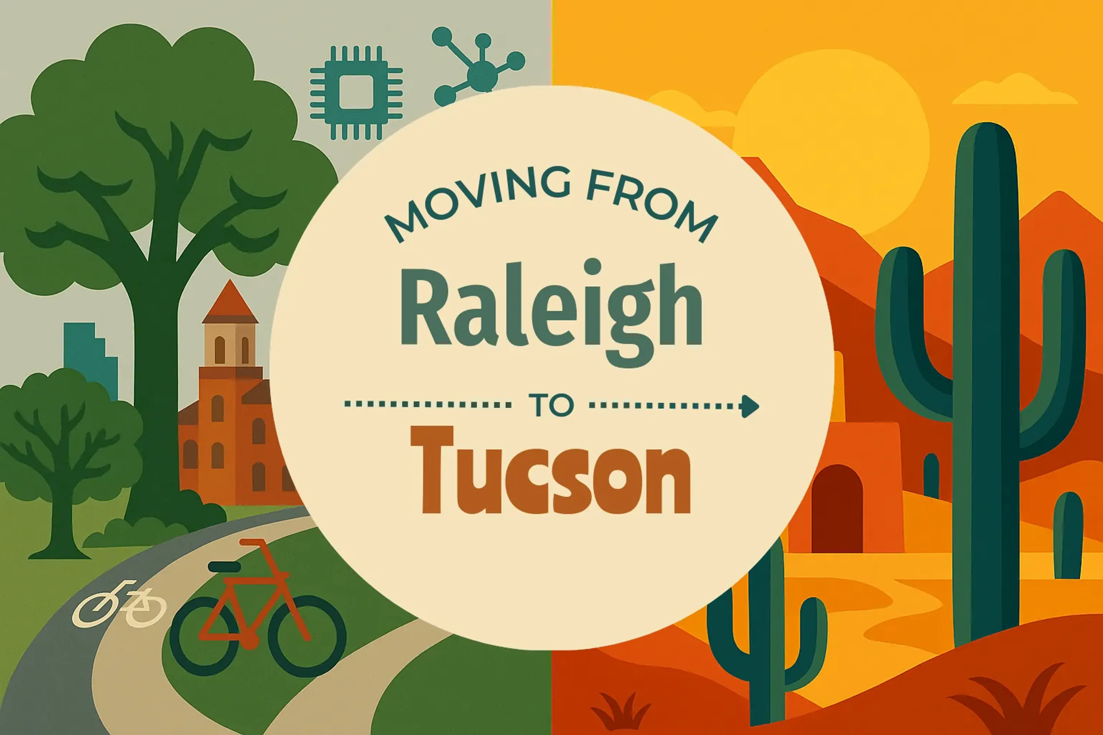Side-by-side comparison of Raleigh to Tucson moving companies